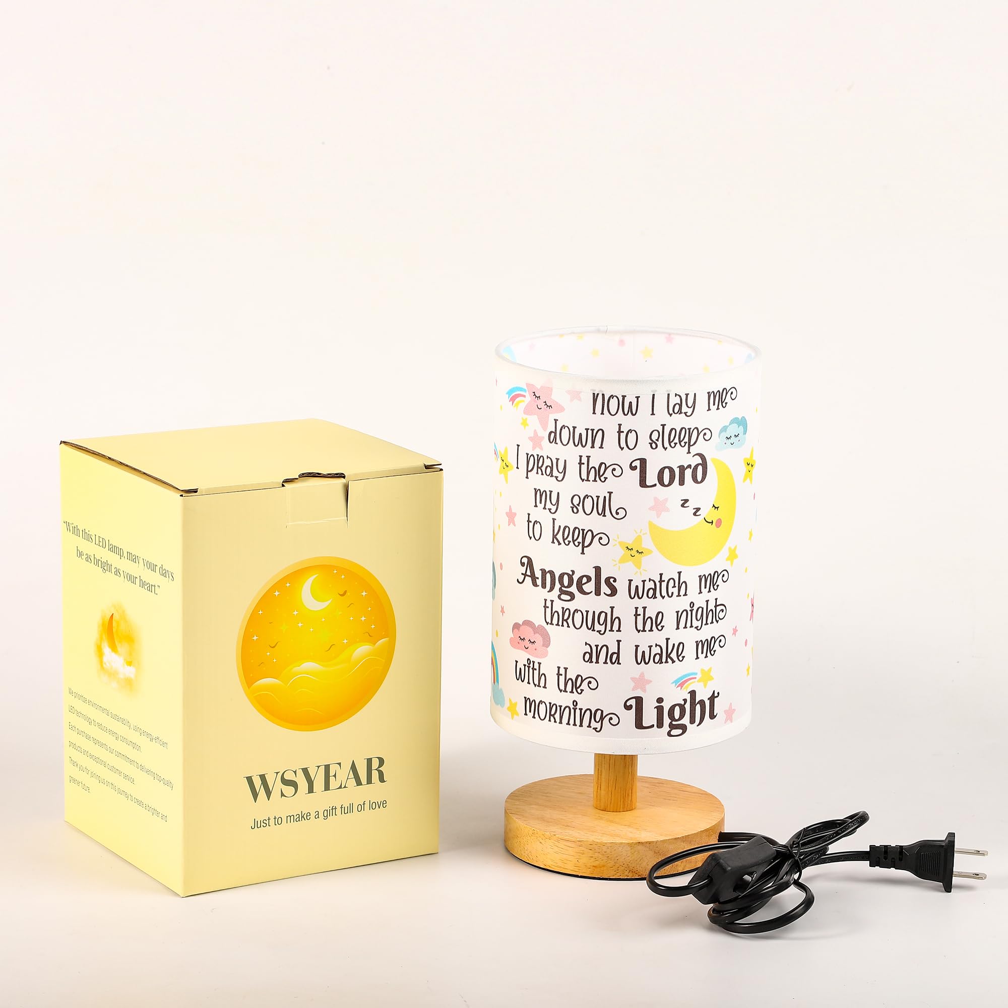 WSYEAR Baptism Gifts for Baby Girls & Boys - Personalized Christening Gifts & Nursery Night Light with 'Now I Lay Me Down to Sleep' Prayer - Perfect for Baby Showers, Christenings & Nursery Decor