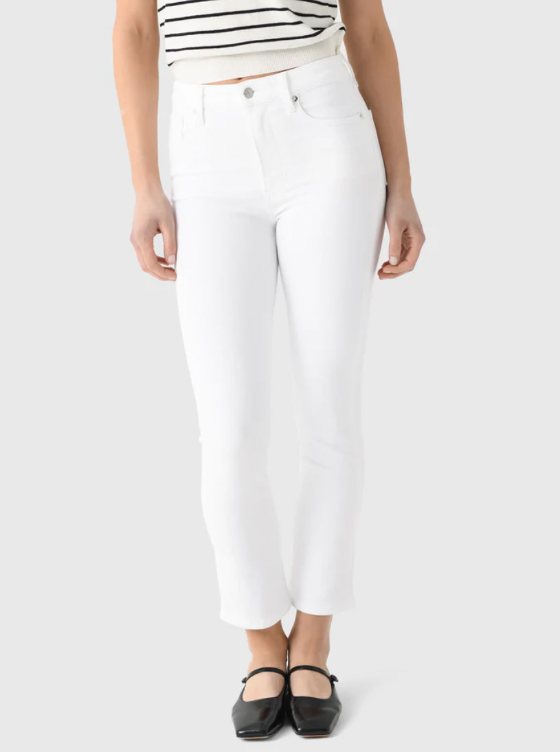FRAME The Pencil Crop High Rise Slim Leg Jeans - Women's Skinny Stretch Denim Pants for Work, Casual & Night Out