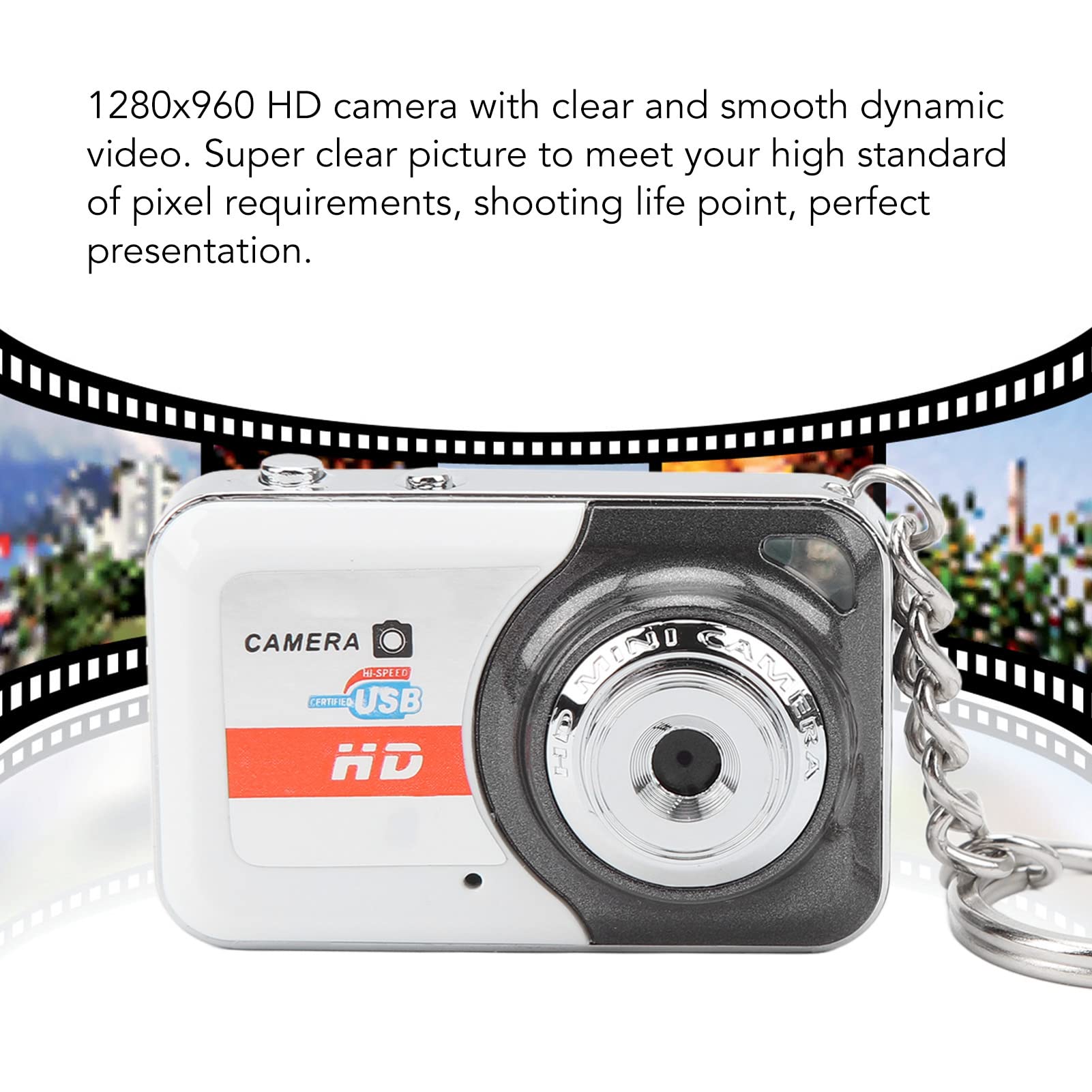 **Mini Digital Camera with Motion Detection - Portable Point and Shoot Video Camera for Teens, Students & Kids - Compact DV Camera for Travel, Vlogging & Everyday Use (Silver Gray)**