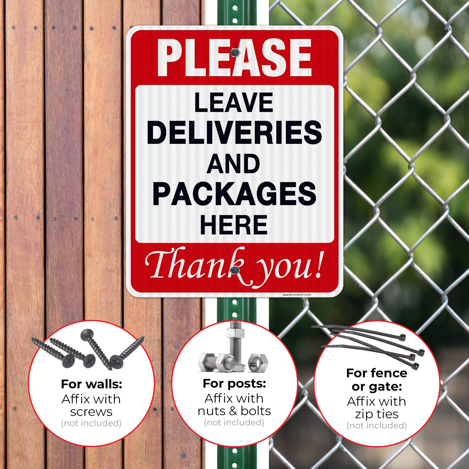 3M EGP Reflective Aluminum Delivery Sign - 24x30 Inches, Fade Resistant for Indoor & Outdoor Use - Perfect for Package Drop-Off Areas, Porches & Driveways - Made in USA