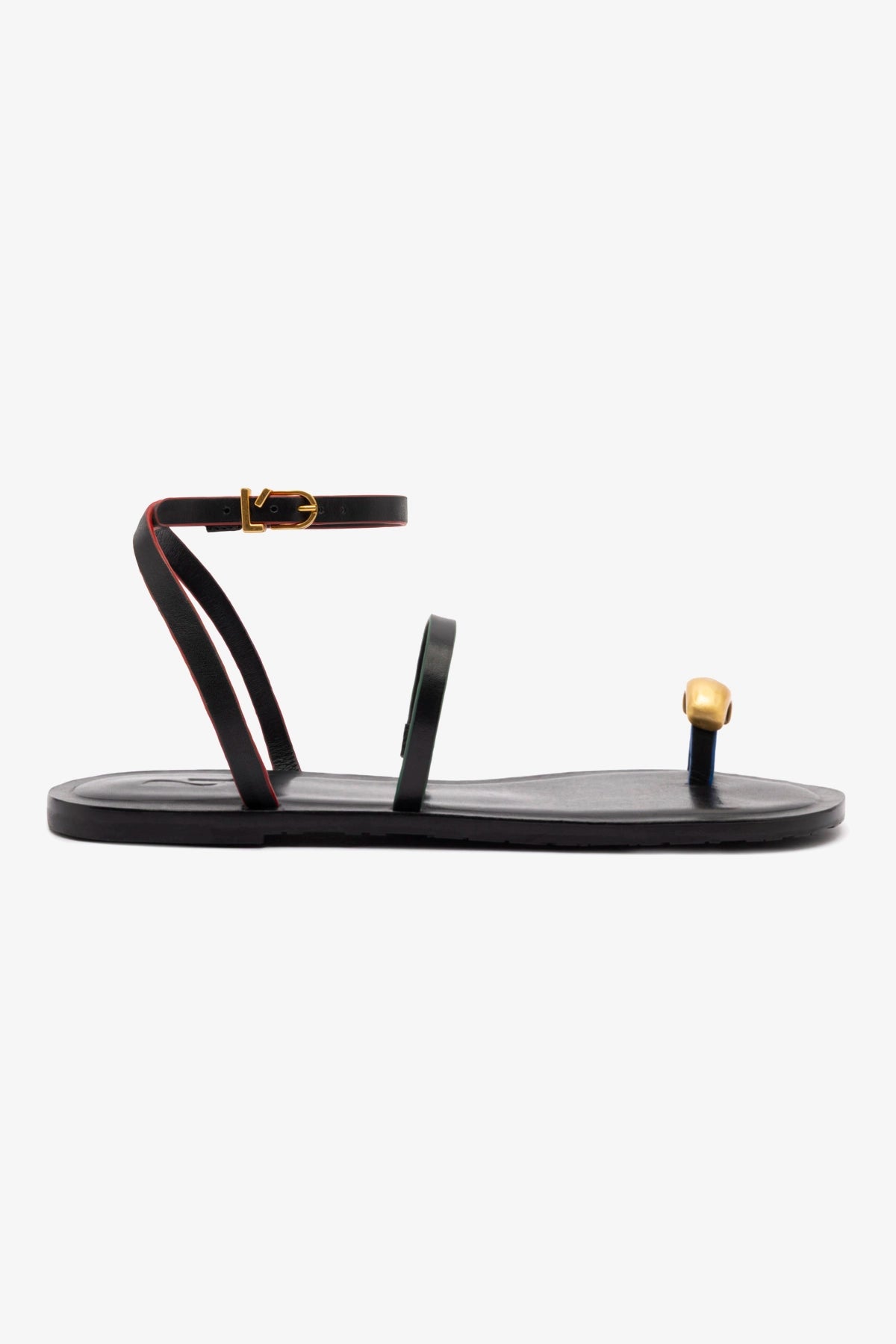 Biarritz Flat Sandal - Black Leather Women's Comfortable Sandals for Beach, Vacation & Summer Outfits
