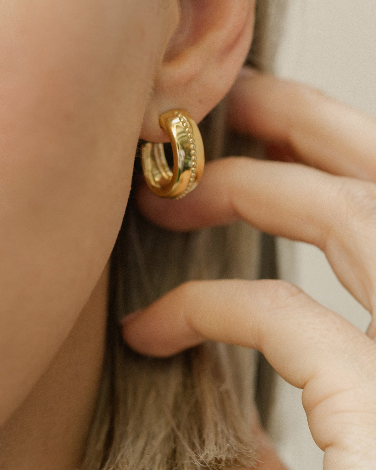 Roma Hoops Gold Earrings for Women - 14K Gold Plated Dainty Huggie Hoops - Perfect for Everyday Wear, Parties & Gifts