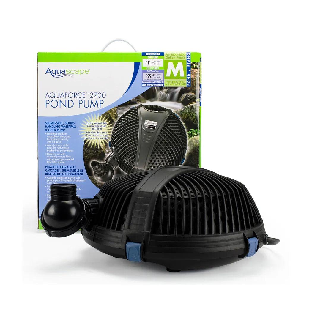 AquaForce 2700 High Flow Water Pump - 10,200 LPH (2700 GPH) Submersible Pump for Ponds, Fountains & Water Features | Ideal for Garden, Aquaculture & Hydroponic Systems