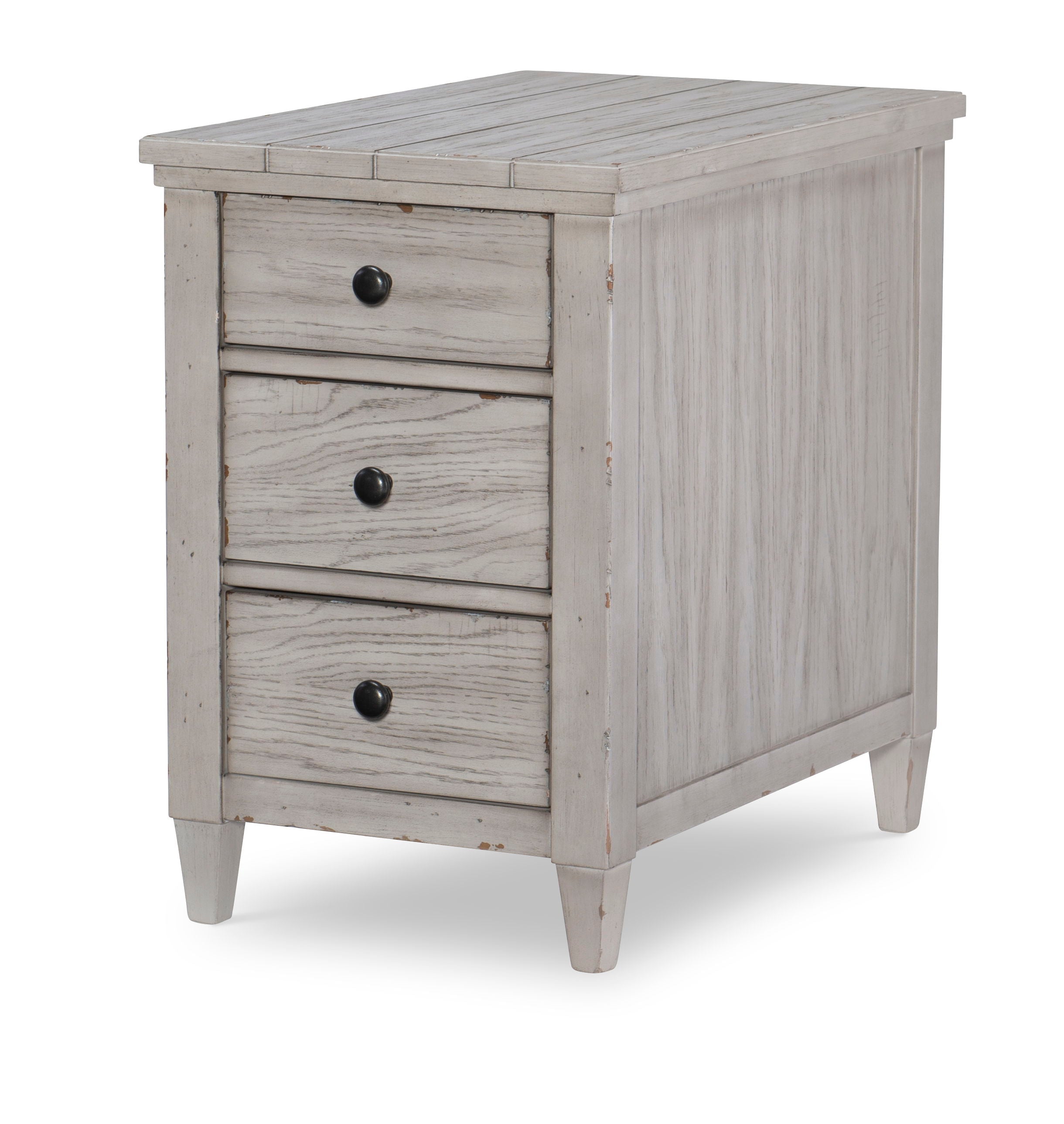 Belhaven Chairside Table Pearl Silver - Elegant End Table for Living Room, Bedroom, or Office - Perfect for Holding Lamps, Books, and Decor
