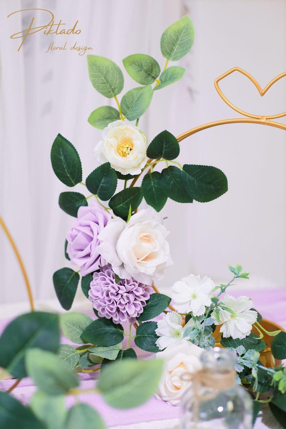 Artificial Rose Flowers - Dusty Rose Gradient Fake Roses with Stems for DIY Wedding Bouquets, Centerpieces, Home Decor, Table Arrangements - Perfect for Wedding, Party, Home Decoration (White Lavender)