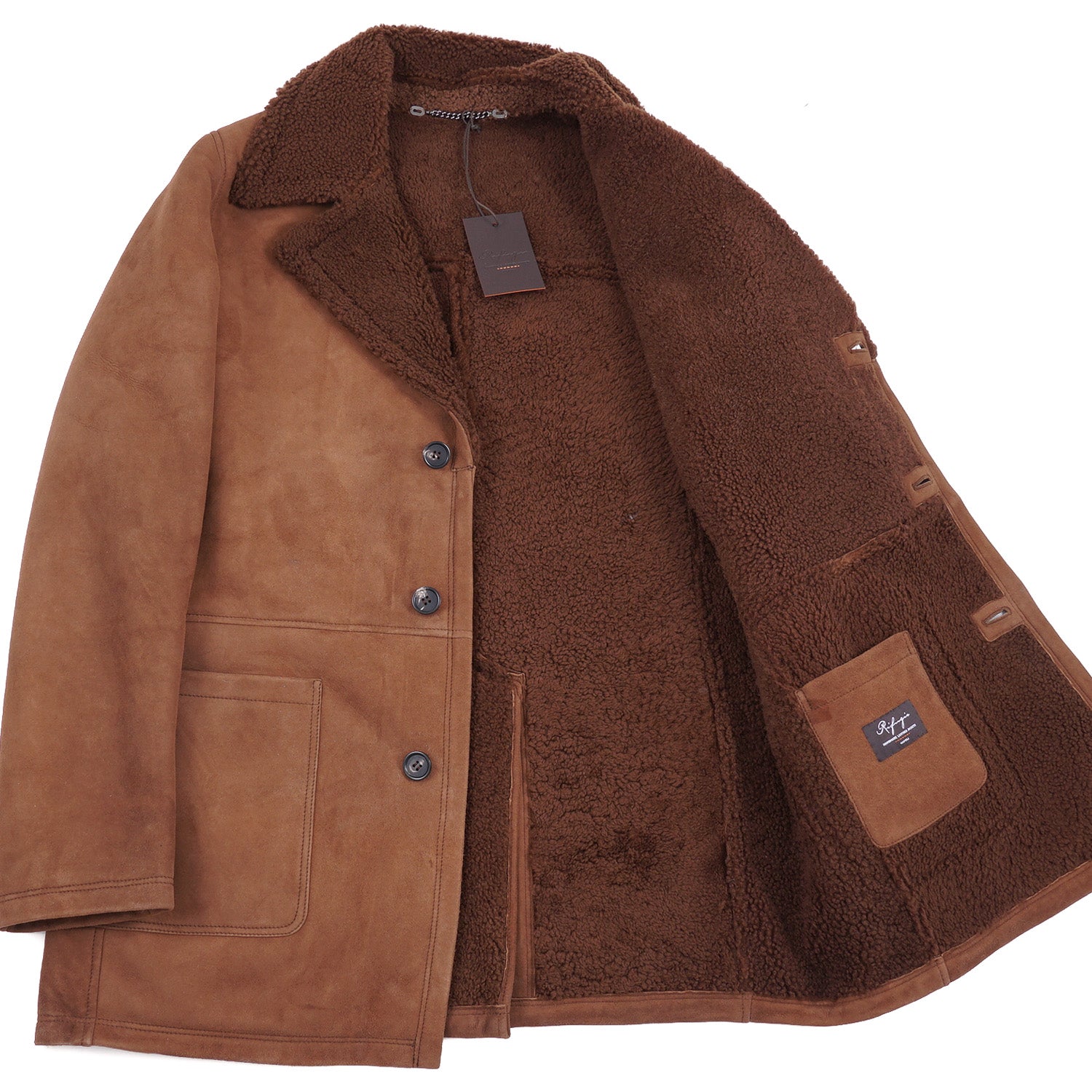 Premium Shearling Leather Mountain Coat for Men & Women - Warm Winter Jacket for Outdoor Adventures, Hiking & Skiing