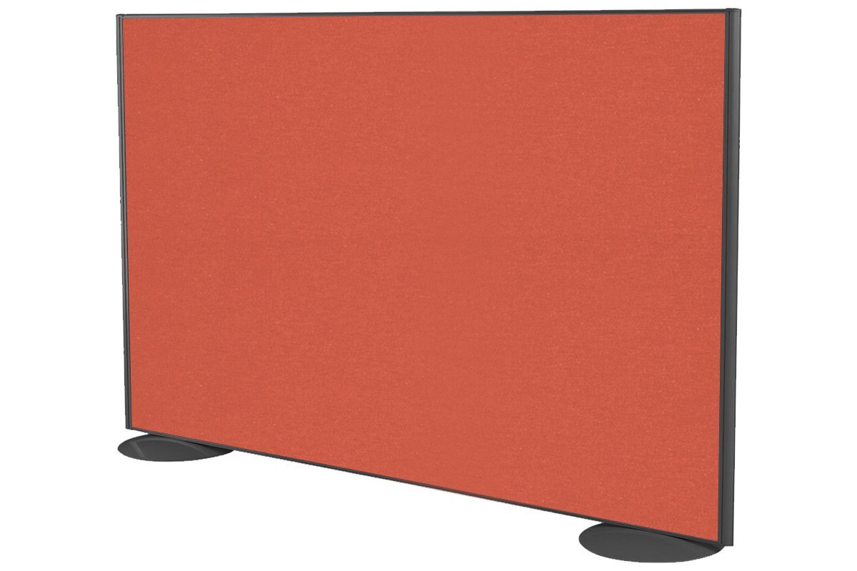 Freestanding Office Partition Screen with Fabric Panel and Black Frame - 1200H x 1600W - Privacy Divider for Workspaces, Conference Rooms, and Home Offices