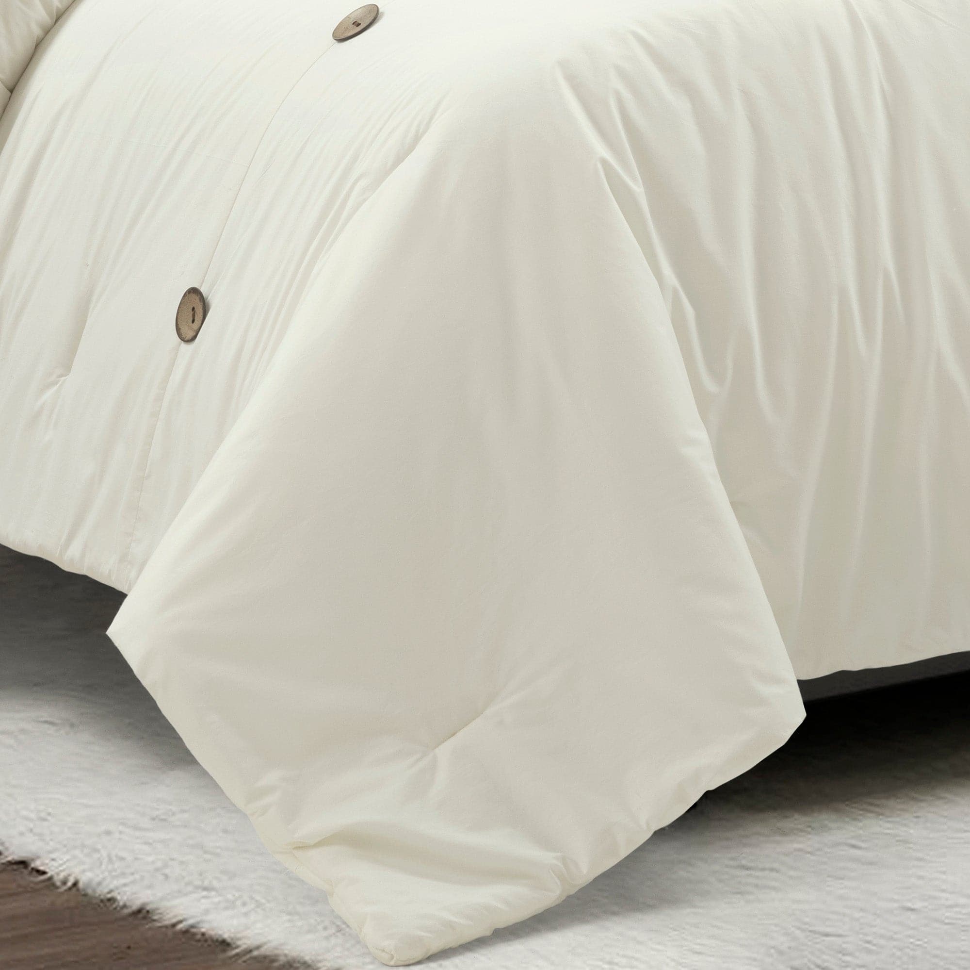Premium 5-Piece Linen Button Comforter Set - Breathable & Soft Bedding for All Seasons | Perfect for Master Bedroom, Guest Room & Dorm Decor