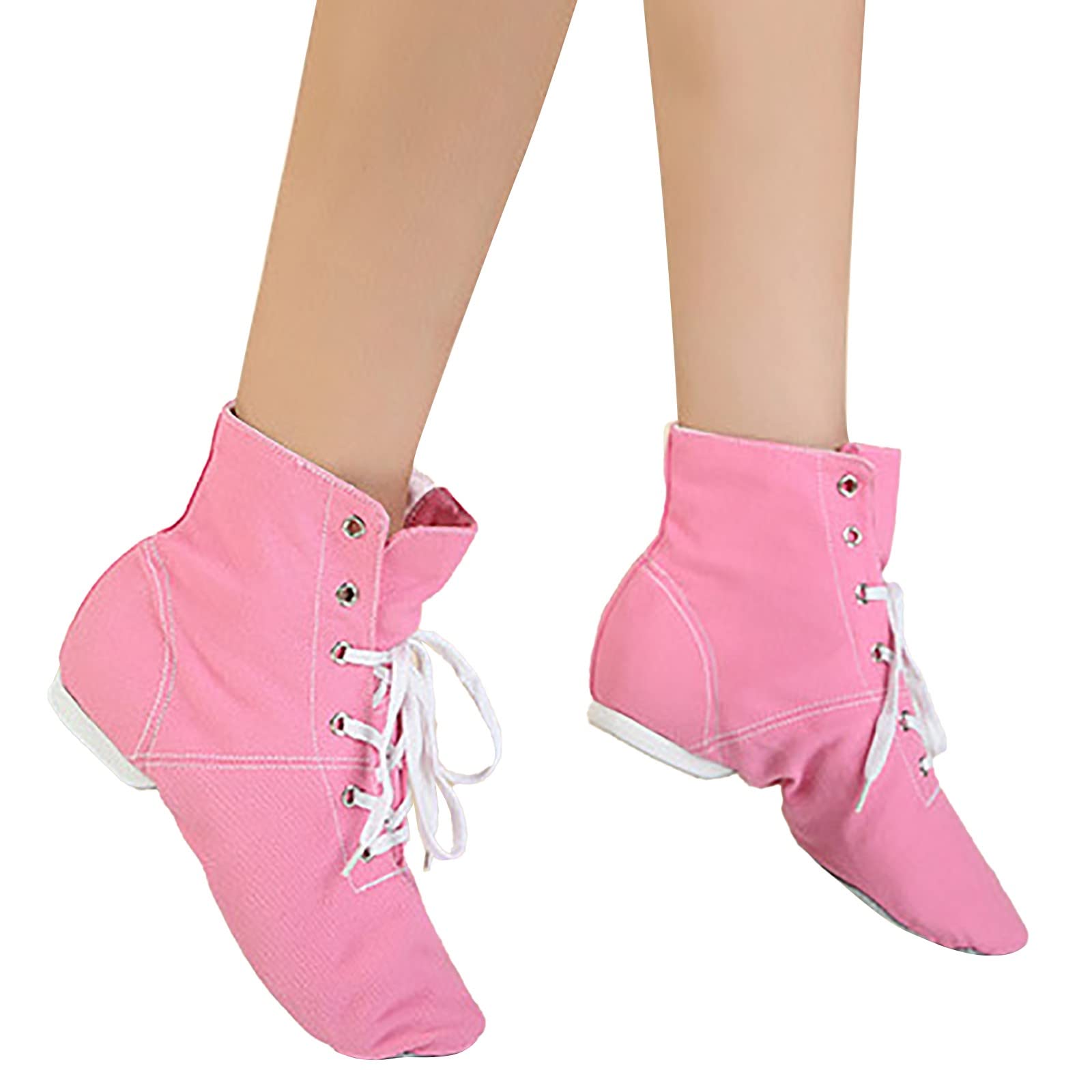 **Kids Canvas Ballet Shoes - Soft Sole Dance Training Shoes for Toddlers & Children - High Top Lace-Up Casual Sandals - Perfect for Ballet Class, Dance Practice & Everyday Play**