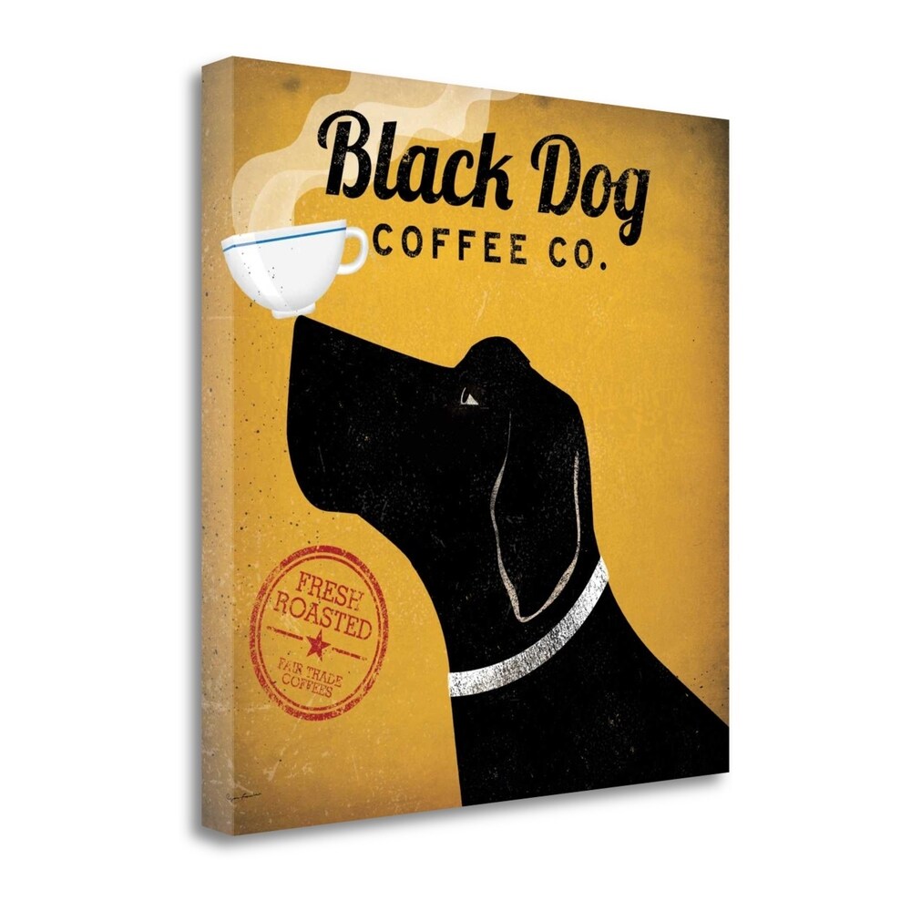 Black Dog Coffee Co by Ryan Fowler - Premium Giclee Art Print on Gallery Wrapped Canvas, Ready to Hang Wall Decor for Living Room, Bedroom & Office