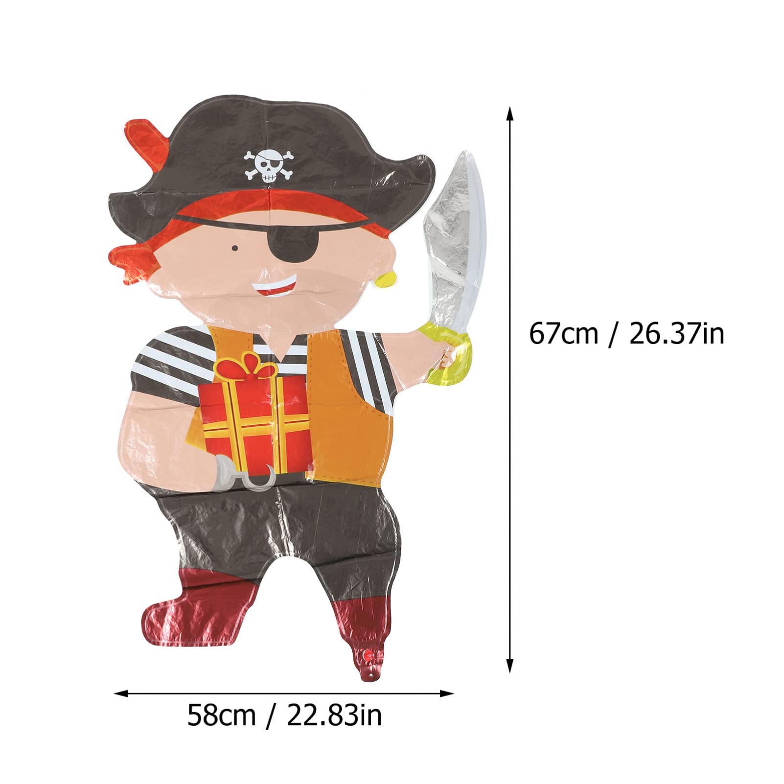 3pcs Pirate Captain Balloon Set - Aluminum Foil Balloons for Pirate Themed Birthday Party Decorations | Perfect for Boys' Birthday, Wedding, and Pirate Party Decor
