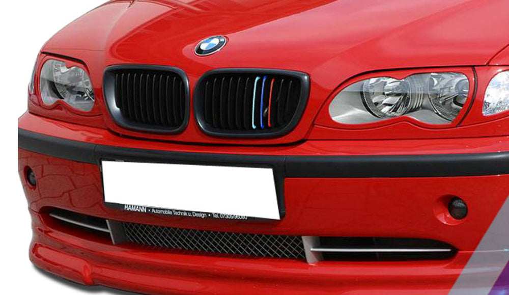 BMW E46 3 Series Sedan (2002-2005) M Color Grille Insert Trims with 11 Beams - Front Bumper Upgrade for Enhanced Style & Performance