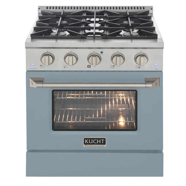 Kucht 30-Inch Pro Style Dual Fuel Range - KDF302/LP LB - Professional Gas & Electric Stove for Home Chefs & Restaurant-Style Cooking