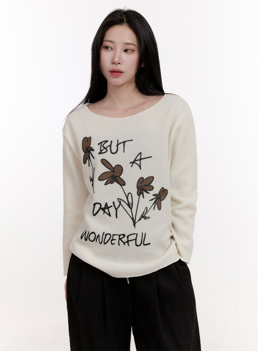 Trendy Floral Print One Shoulder Sweater CJ511 - Women's Fashion Top for Date Night & Summer Outfits