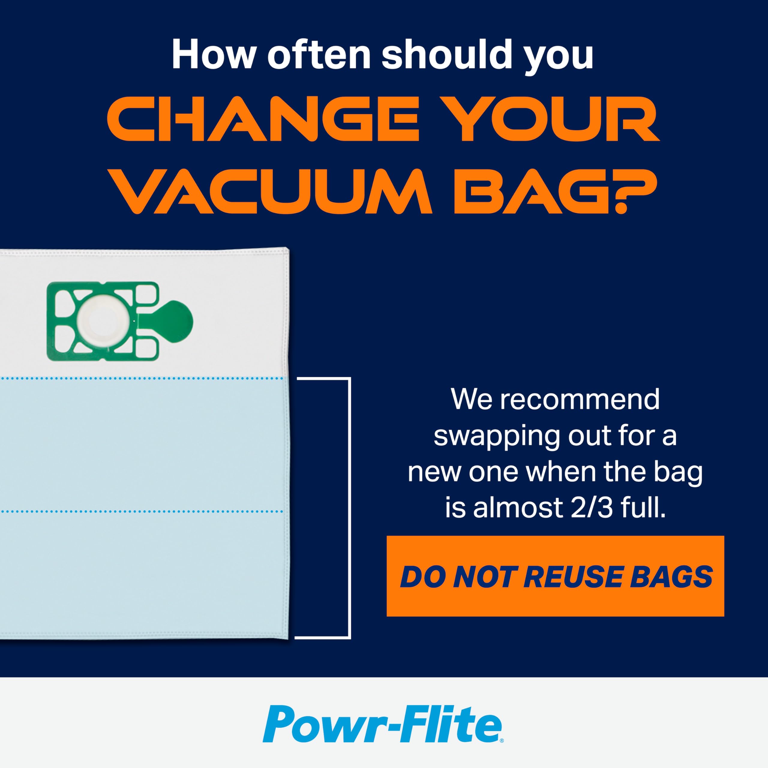 Powr-Flite Newton HEPA Vacuum Filter Replacement Bags (25-Pack) - Compatible with Canister Vacuum Cleaners - X6100 Model - Ideal for Home Cleaning, Pet Hair Removal & Allergen Reduction