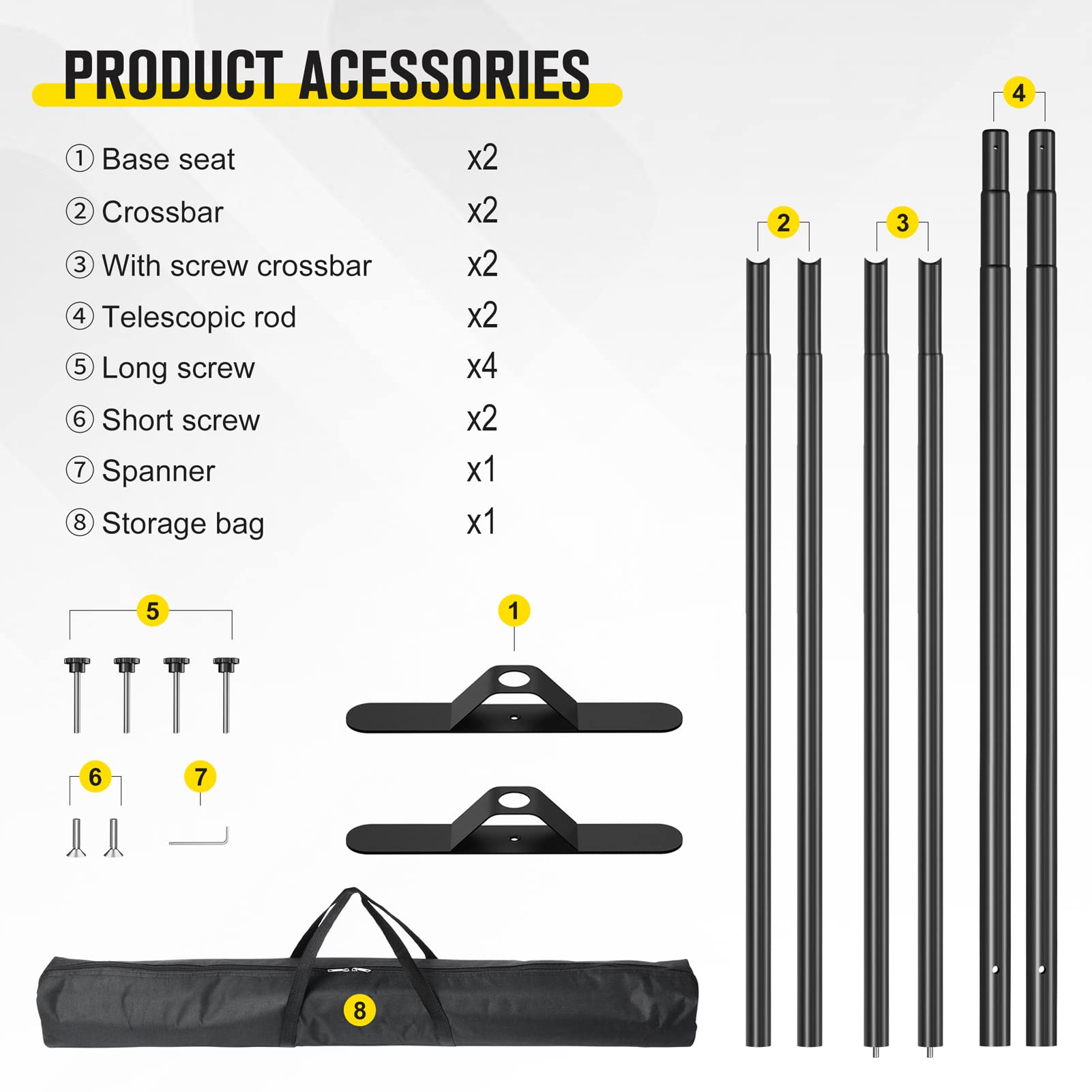 SunyesYo Adjustable Backdrop Banner Stand - Portable Display Stand for Trade Shows, Events & Photo Backdrops | Perfect for Exhibitions, Retail Displays & Professional Photography