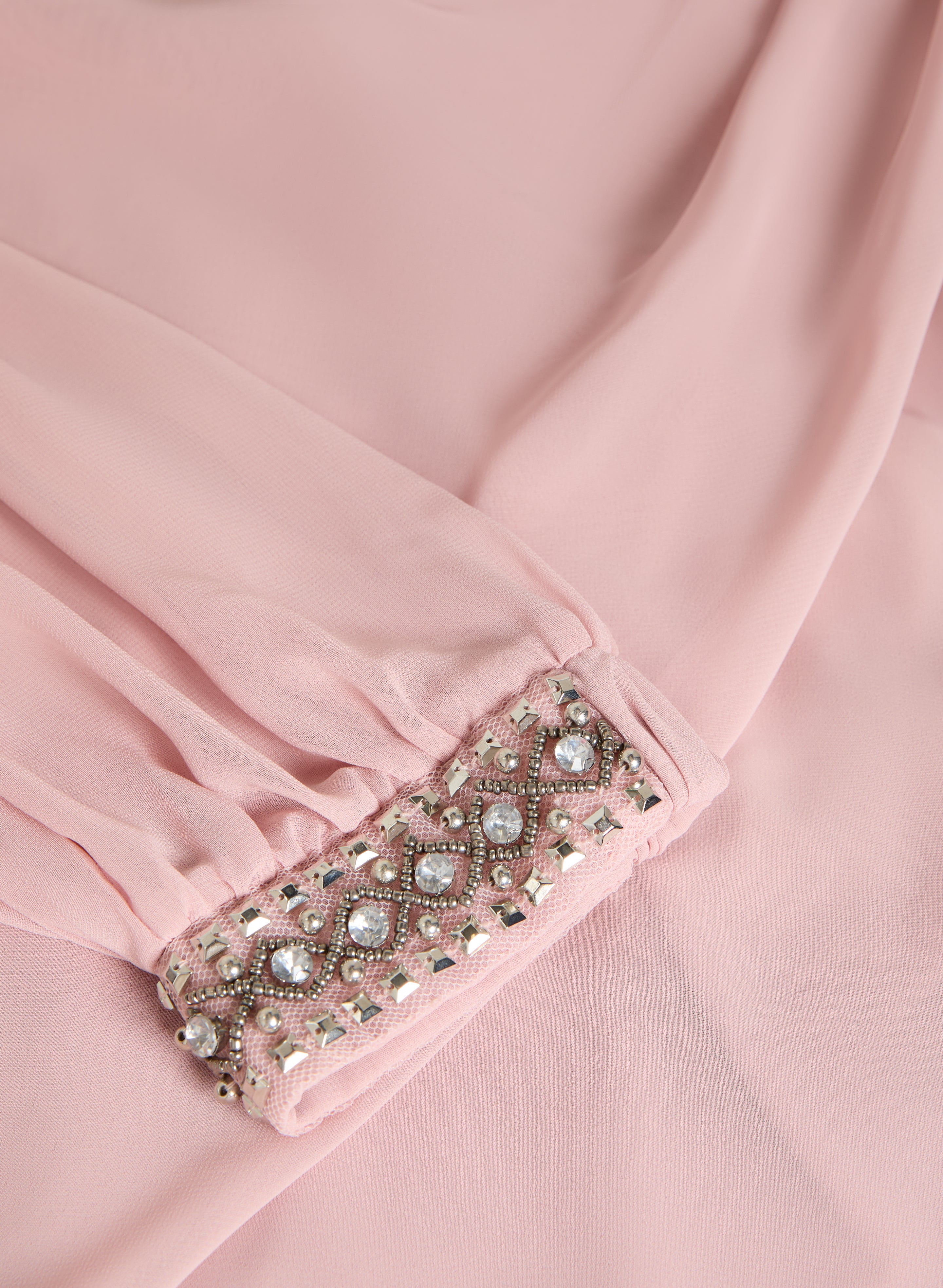 Elegant Embellished Chiffon Overlay Dress for Women - Perfect for Weddings, Parties & Special Occasions