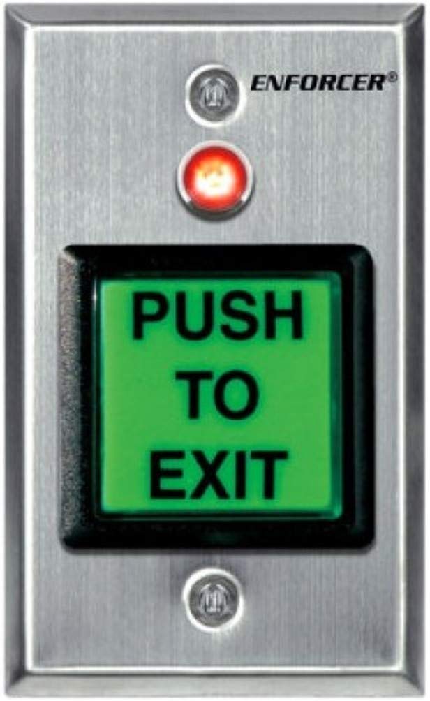 Seco-Larm Enforcer Push-to-Exit Plate with Timer & LED Illumination - Heavy Duty Security Access Control (SD-7623-GSTQ) - Perfect for Commercial Buildings, Offices & Emergency Exits