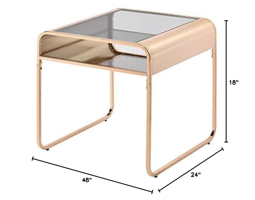 Gold Mexller Contemporary 3-Piece Metal Coffee Table Set for Living Room