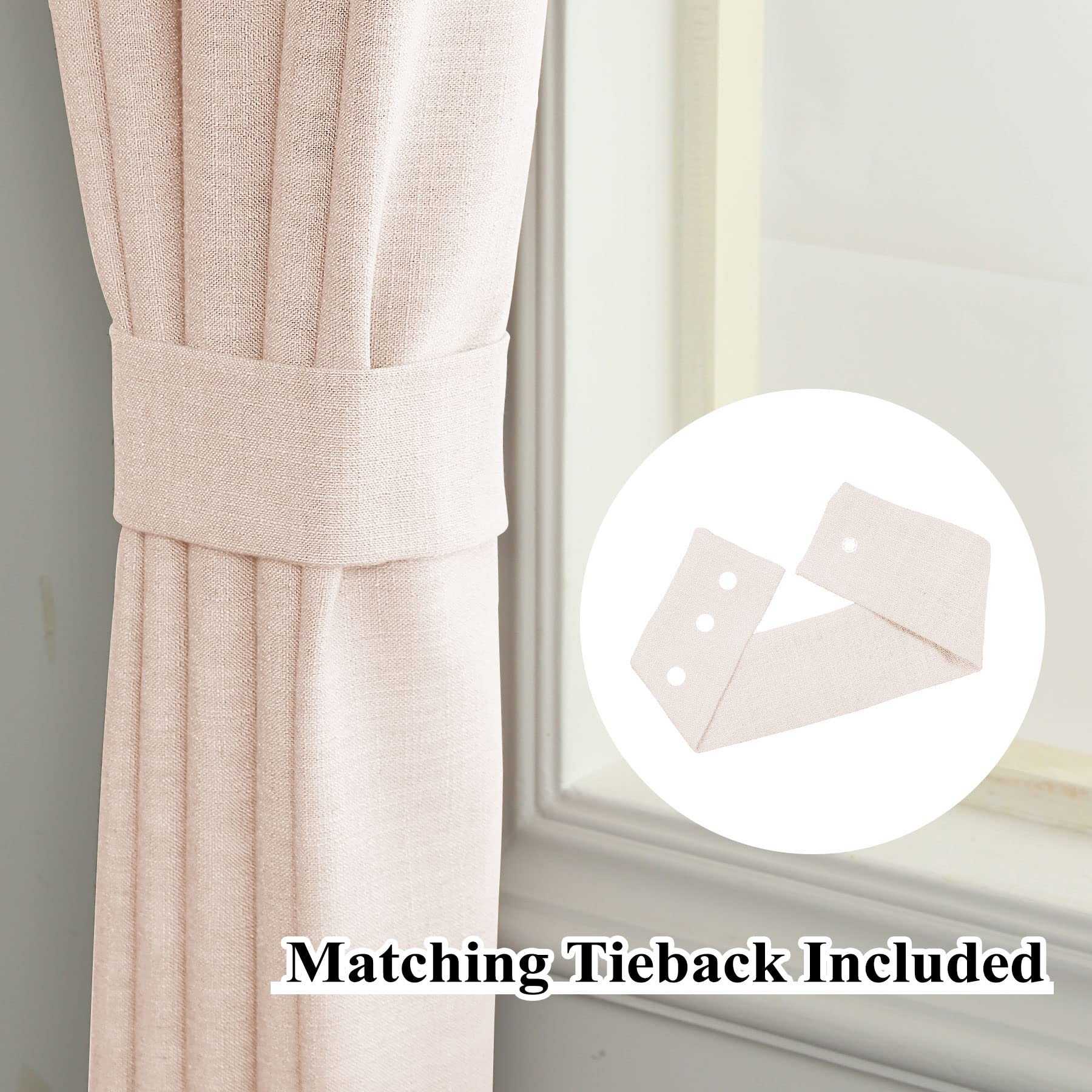 Natural Linen Extra Long Grommet Curtain Panels - 2 Panels 50