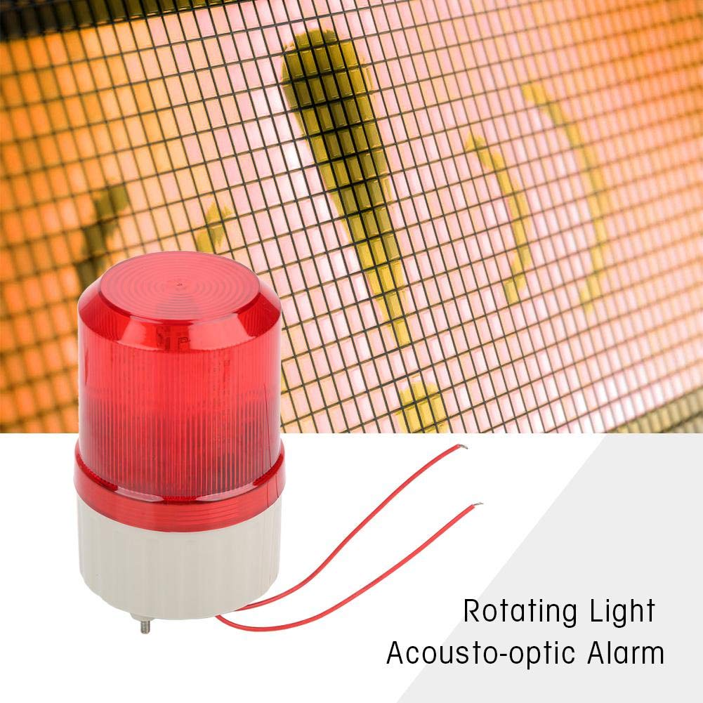 BEM1081J 220V Red LED Industrial Warning Light with Flashing Sound Alarm - Emergency Strobe Rotating Beacon for Safety Alerts | Ideal for Factories, Warehouses & Construction Sites
