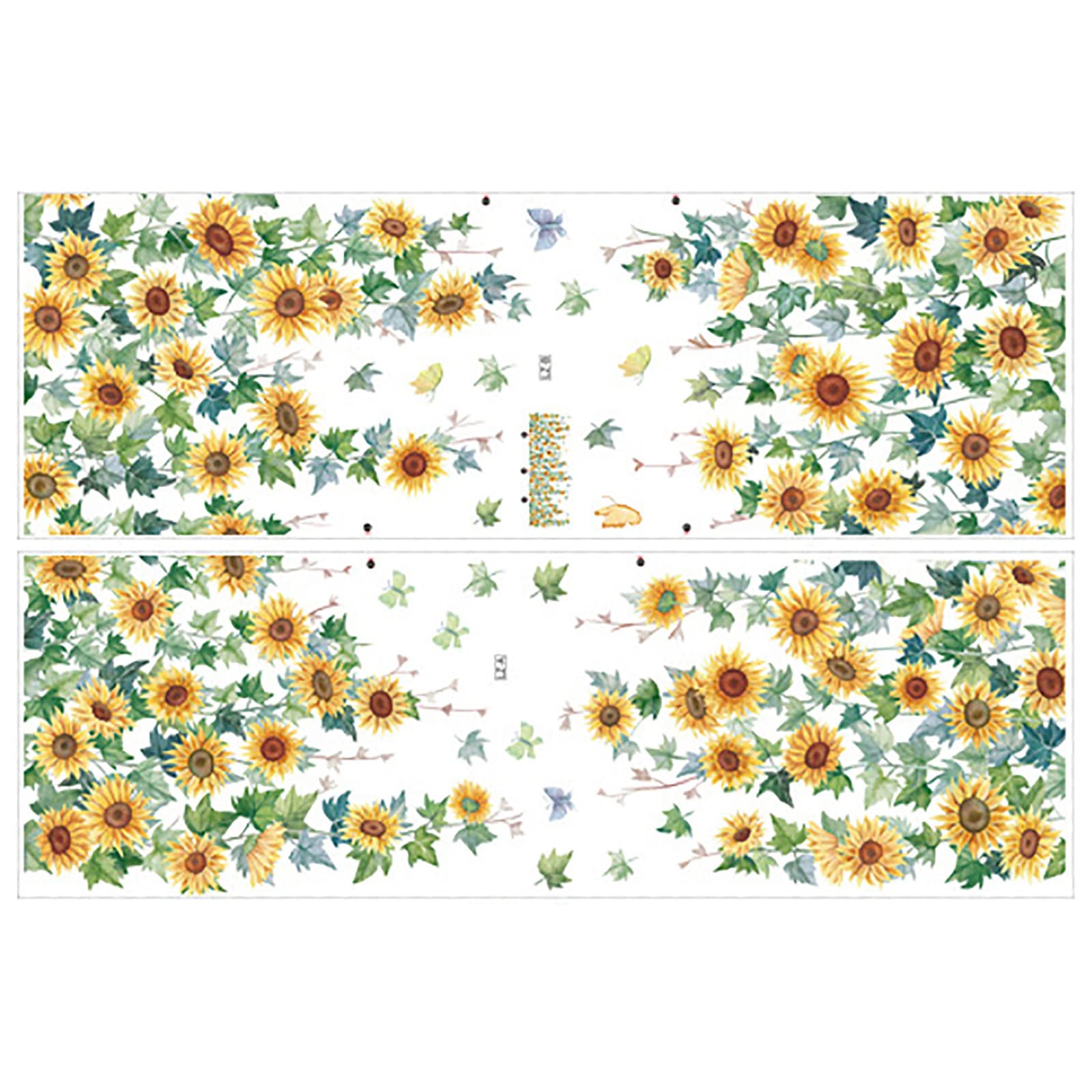 Focal Point Sunflower Wall Stickers - Self-Adhesive Vinyl Wall Decals for Bedroom, Living Room, and Corridor Decor - Green Floral Wall Art for Home Interior Design (One Size)