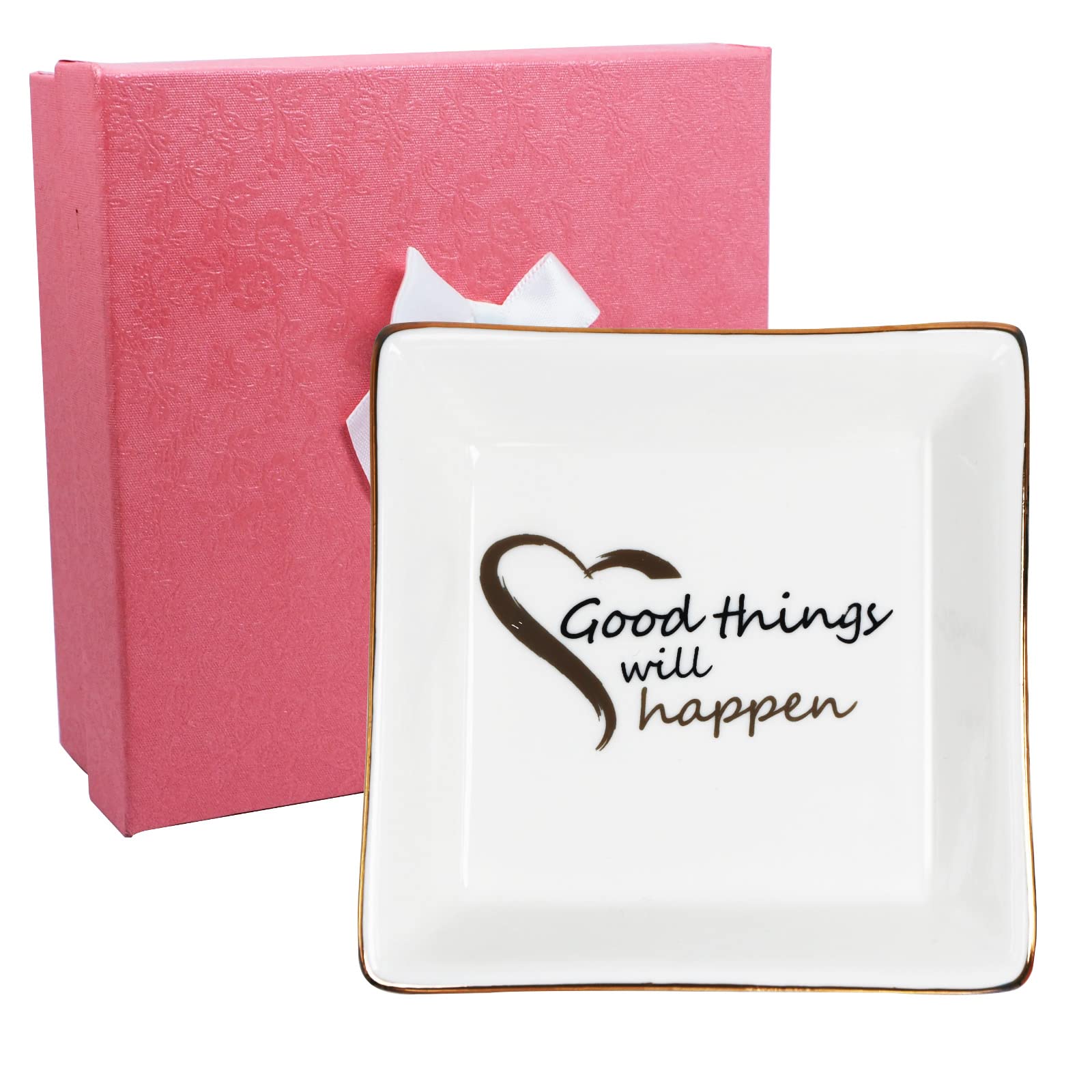 Elegant Ceramic Jewelry Tray Organizer for Women - Ring Holder Dish for Earrings, Necklaces & Bracelets | Perfect Mother's Day, Valentine's Day & Memorial Day Gift | Home Decor & Vanity Organizer