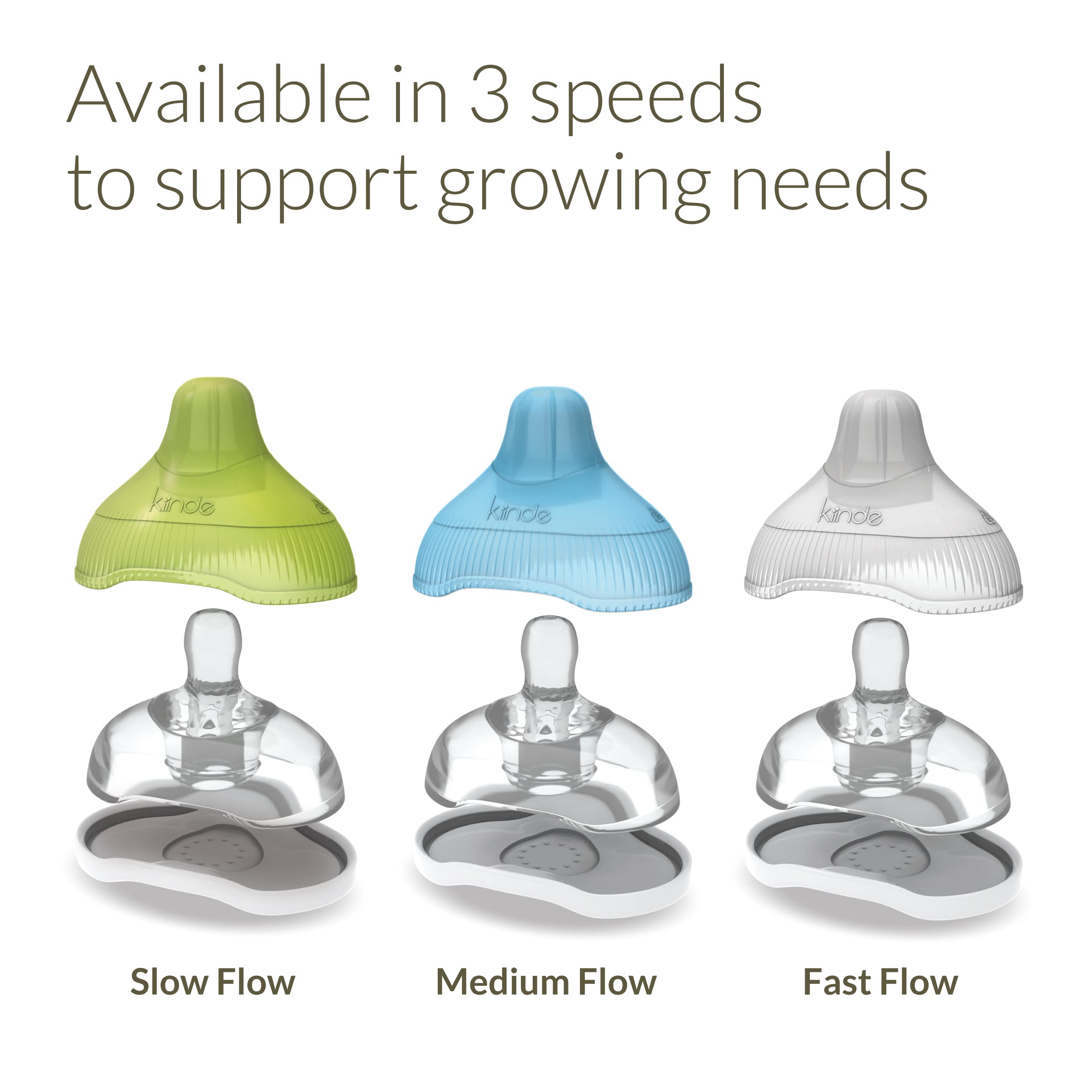 Kiinde Twist Active Latch Slow Flow Baby Bottle Nipples - 2 Pack for Breast Milk & Formula Feeding - Perfect for Newborns & Infants at Home or On-the-Go
