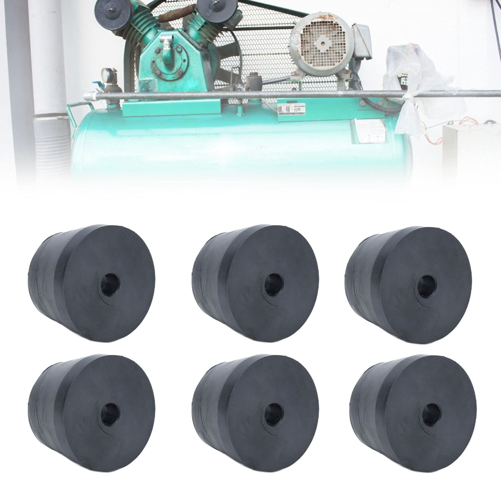 6PCS Air Compressor Foot Pads - Detachable Rubber Anti-Vibration Pads Replacement for Air Compressors - Reduce Noise & Vibration for Home Garage & Workshop Use