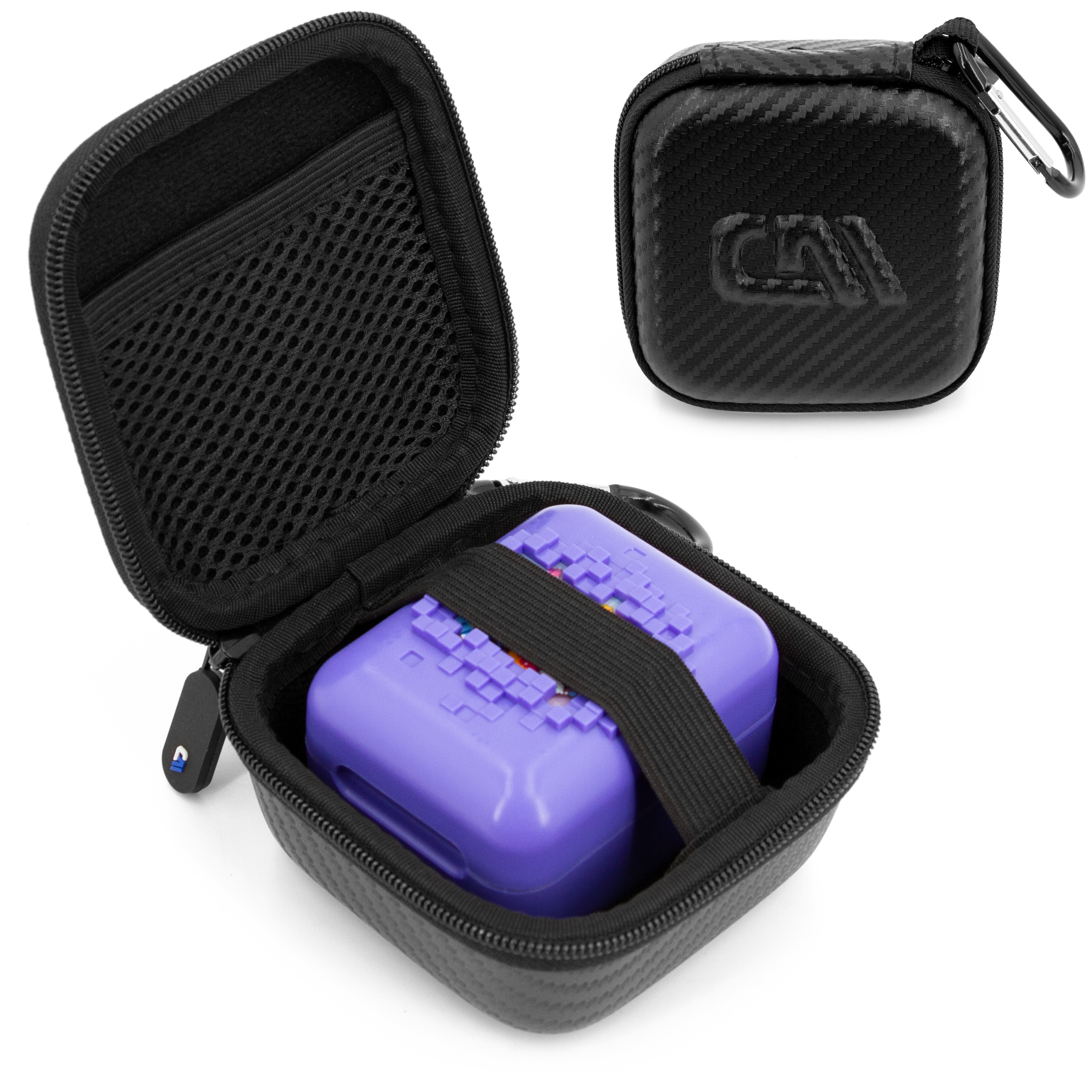 CASEMATIX Hard Shell Travel Case for Bitzee Interactive Digital Pet - Durable Protective Cover with Carabiner Clip (Black) - Perfect for Travel, School & Playdates