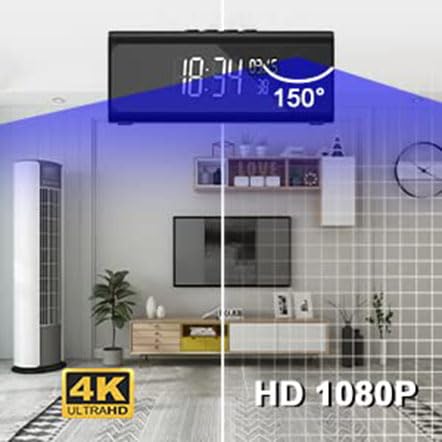 GZYHDC Hidden Spy Camera Alarm Clock - 1080P HD Wireless WiFi Nanny Cam with Motion Detection & Night Vision | Bluetooth Speaker for Home Security, Office Surveillance | Perfect for Baby Monitoring, Elderly Care & Property Protection