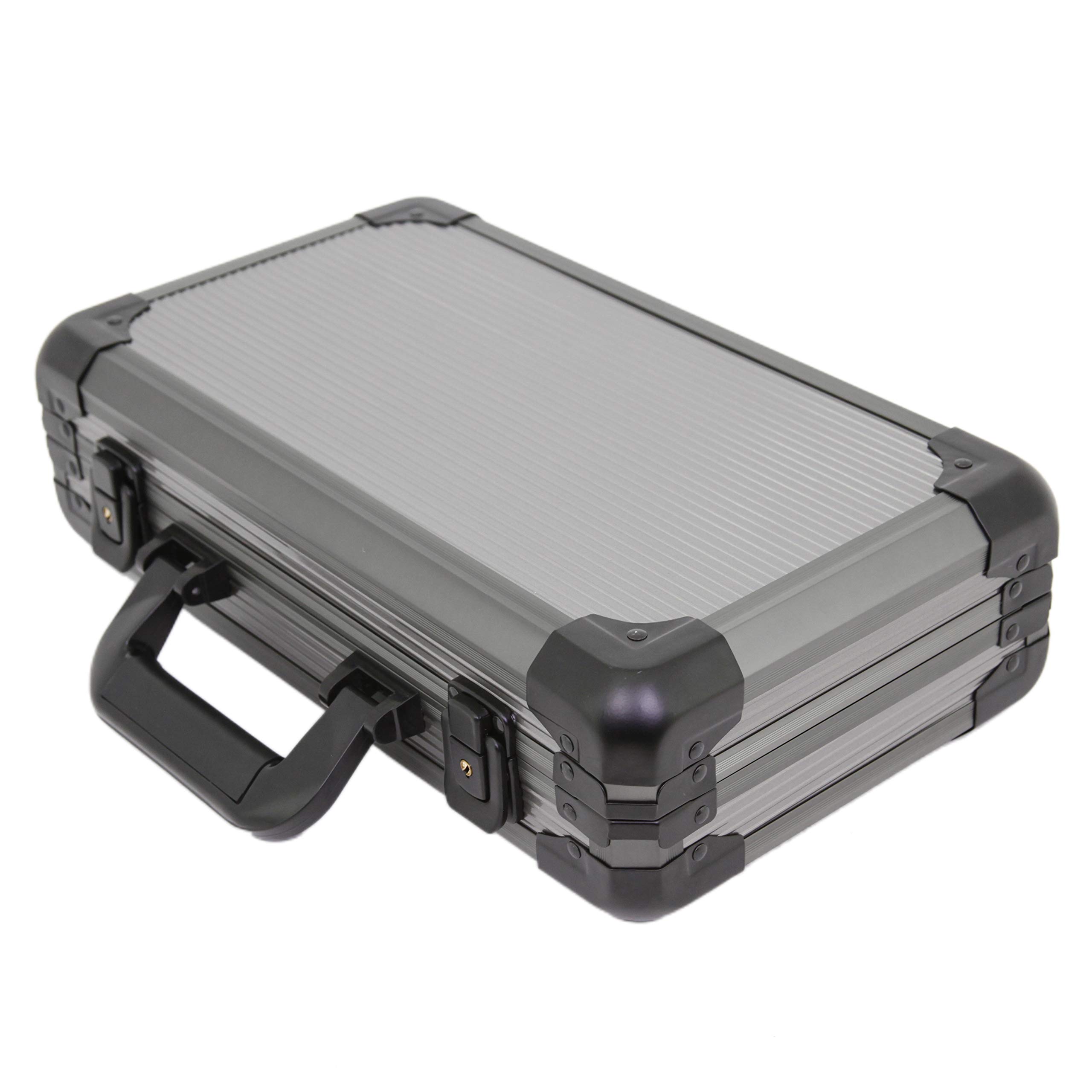Premium Aluminum Watch Storage Case - Holds 12 Large Watches, Gunmetal Grey - Perfect for Watch Collectors & Travel Accessories Organization