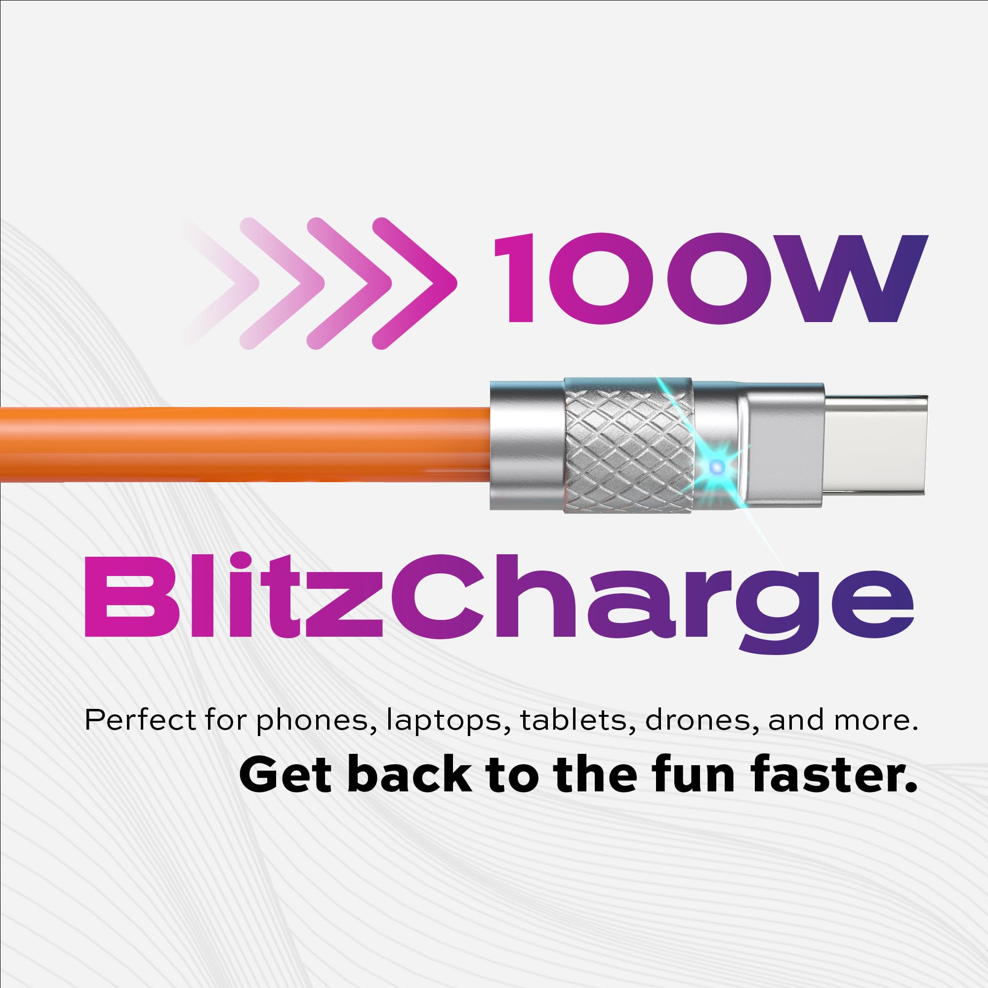 Statik TsumoCharge USB C to Lightning Cable 27W Fast Charging Cord - Durable Unbreakable Silicone for iPhone/iPad, Data Sync & Rapid Charge, Includes Cord Wrap Organizer (6FT/2M, Orange) - Perfect for Travel, Office & Home Charging