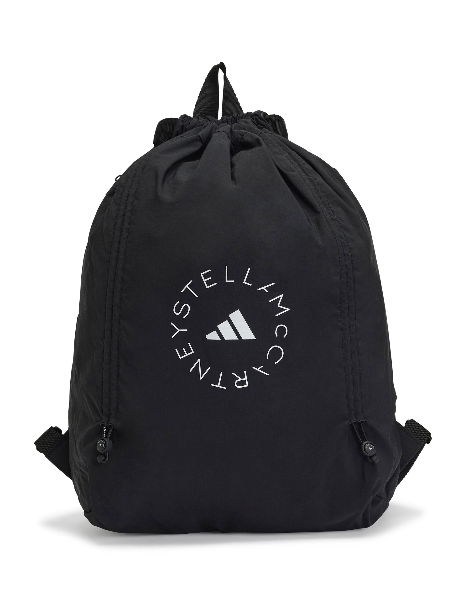 Adidas by Stella McCartney Gym Sack Backpack - Black & White Waterproof Sports Bag for Gym, Yoga, Travel & Workout Essentials