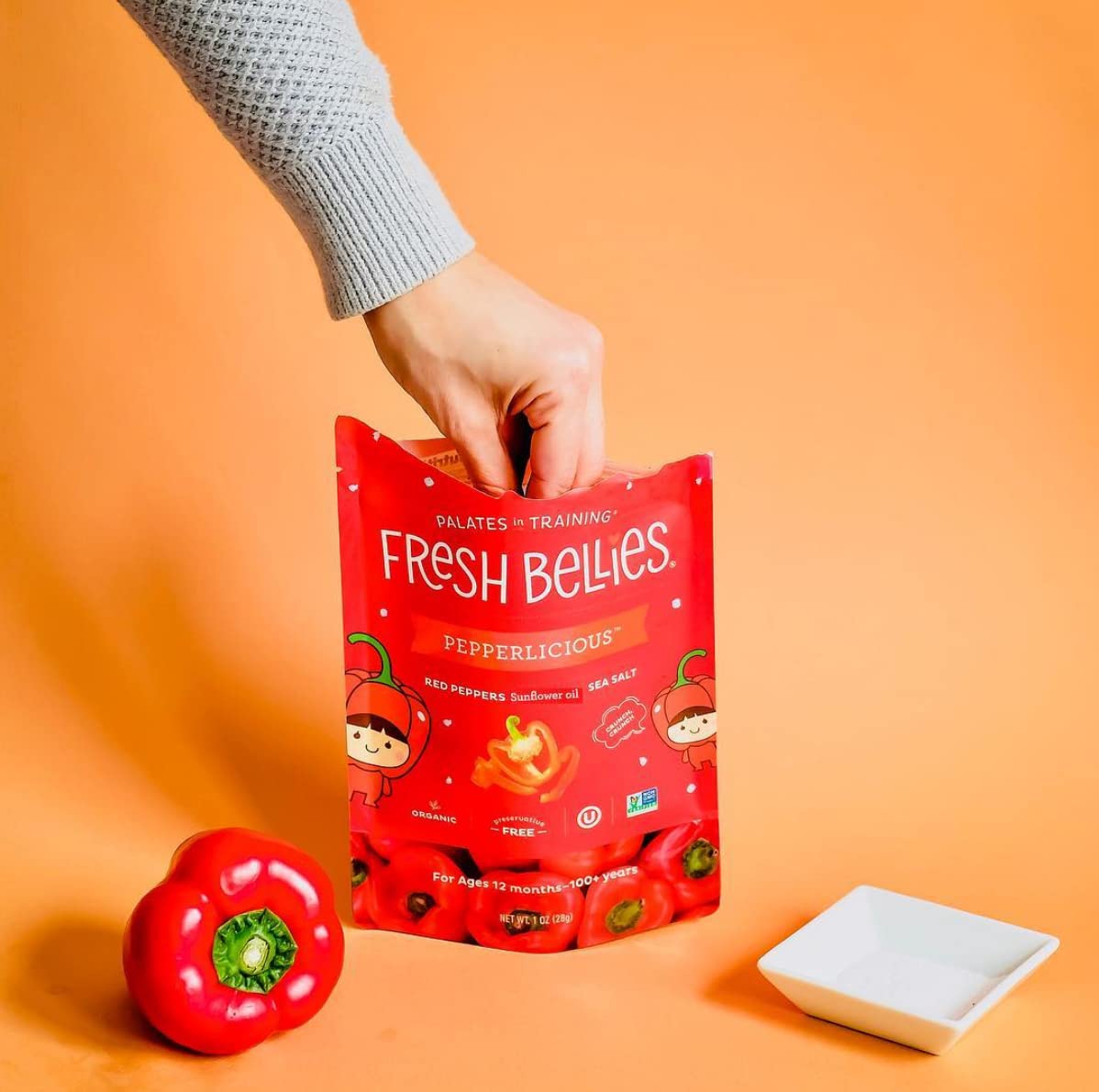 Freeze Dried Red Pepper Snacks for Kids & Toddlers - Healthy Vegan Baby Food with No Sugar Added, Gluten Free, 6 Pack (Pepperlicious) | Perfect for On-the-Go Snacking, Lunchboxes & Baby-Led Weaning