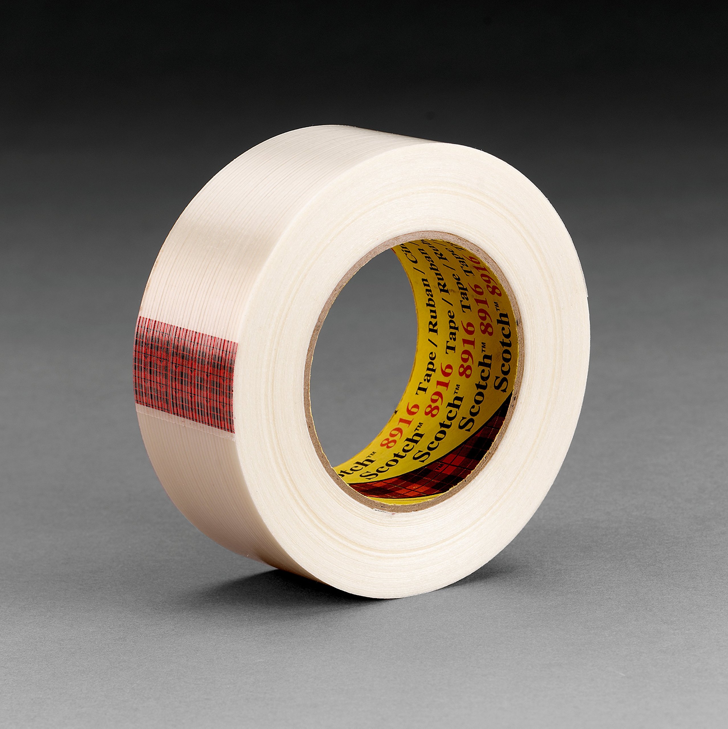 3M Scotch Filament Tape 8916 - Clear, 18mm x 55m, 6.8 mil, 6 mil - 48 Rolls per Case - Heavy Duty Packaging, Shipping, Sealing & Repair Tape for Boxes, Cartons & Industrial Use