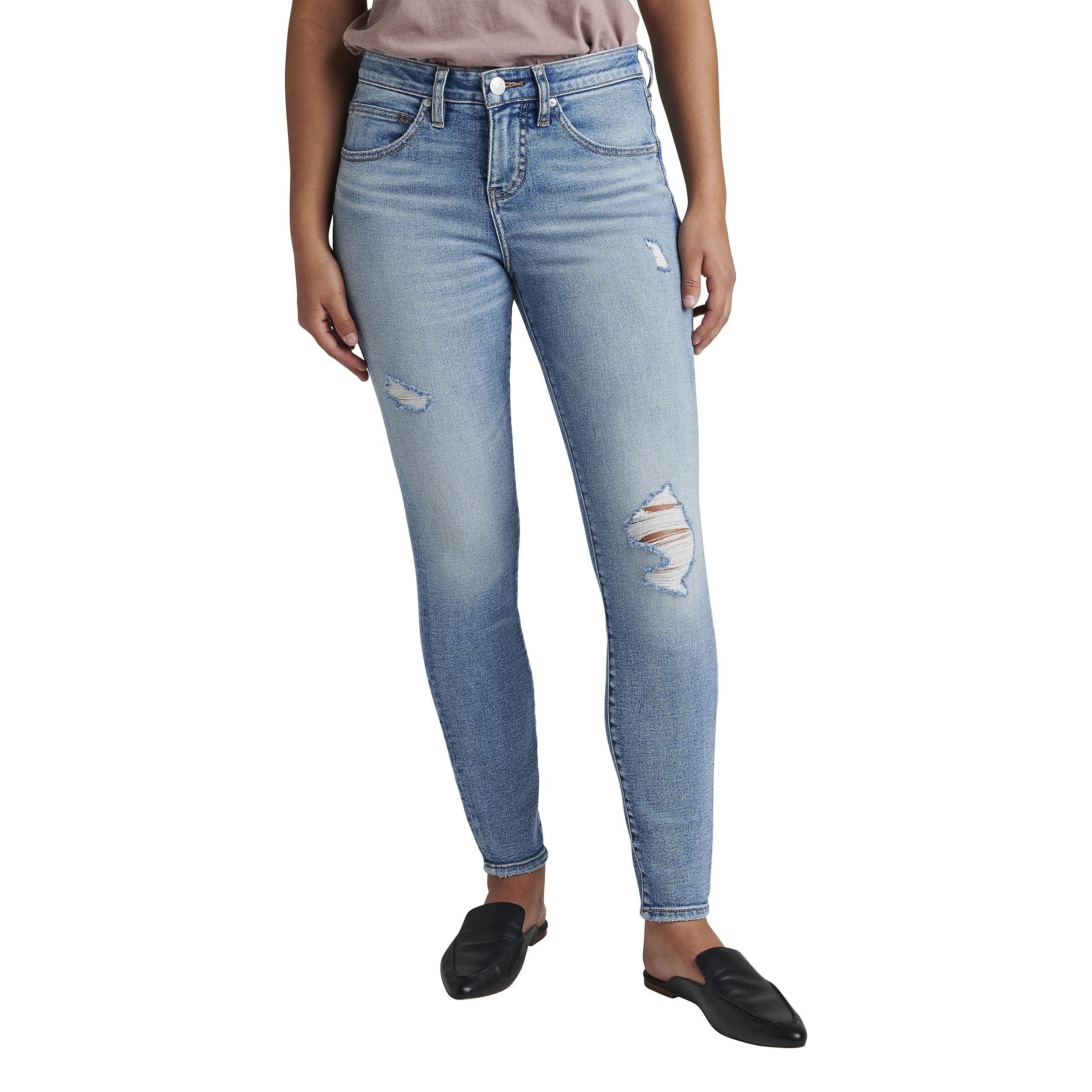 JAG Women's Cecilia Mid Rise Skinny Jeans - Stretch Denim Pants for Everyday Comfort | Perfect for Work, Casual Outings & Date Nights
