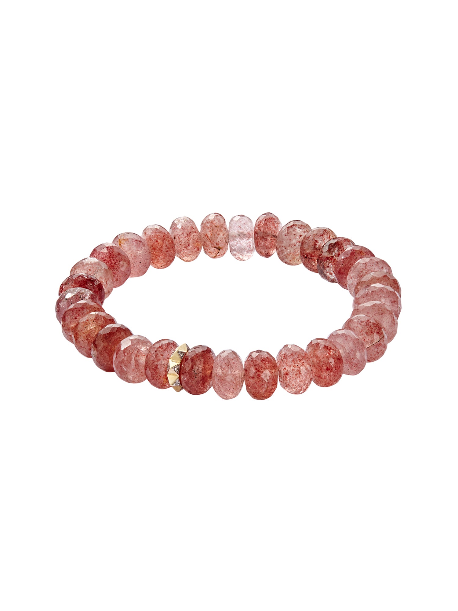 Natural Cherry Quartz Pyramid Bracelet for Women - Healing Crystal Energy Jewelry for Meditation, Chakra Balancing & Spiritual Protection