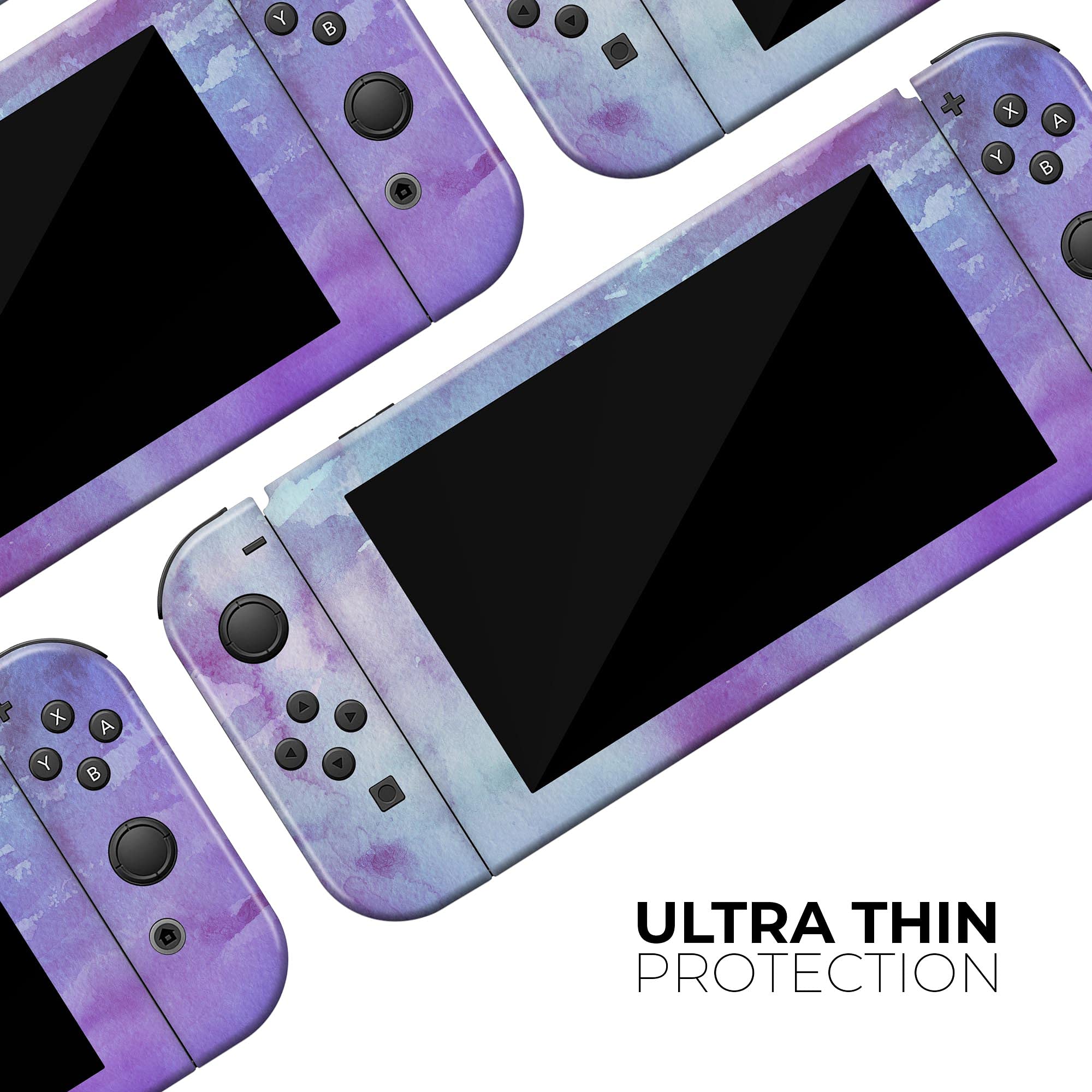 Nintendo Switch Pro Controller Skin - Blotted Purple Watercolor Vinyl Decal Cover | Scratch-Resistant, Removable & Protective Wrap | Perfect for Gaming, Travel & Customization