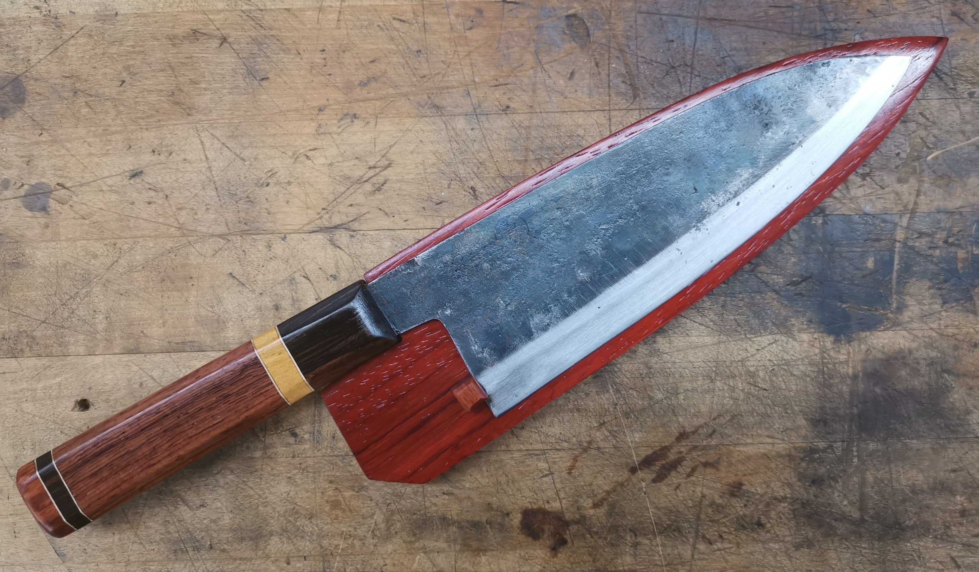 Premium Dao Vua 190mm Deba Knife with Saya Sheath - High Carbon Steel Japanese Kitchen Knife for Sushi, Fish Filleting & Meat Cutting - Perfect for Chefs & Home Cooks