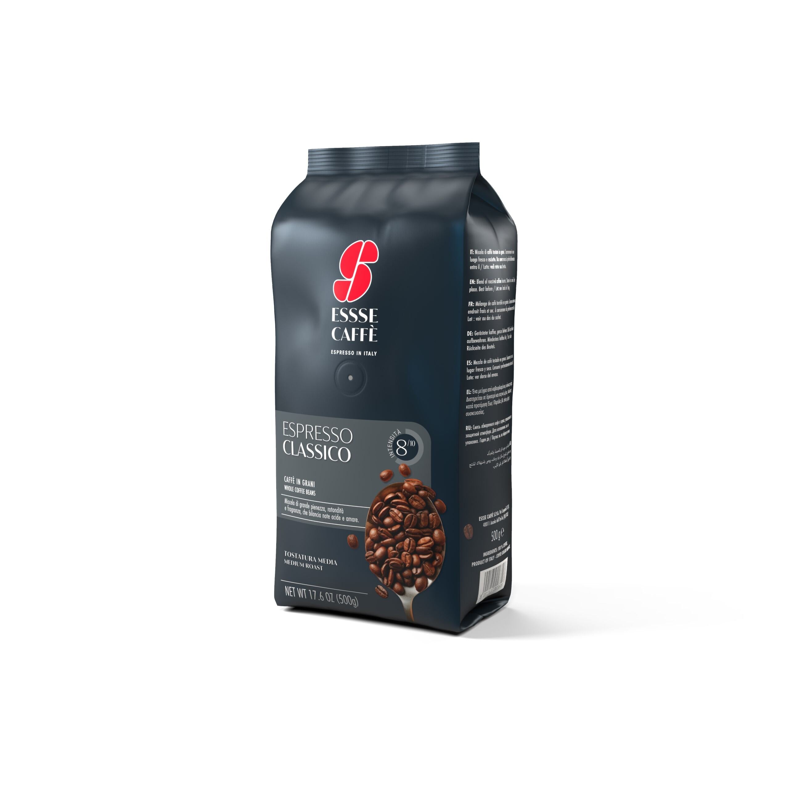 Essse Classico Whole Beans 500g - Premium Italian Coffee Beans for Espresso & Drip Brewing - Perfect for Home, Office & Gifting