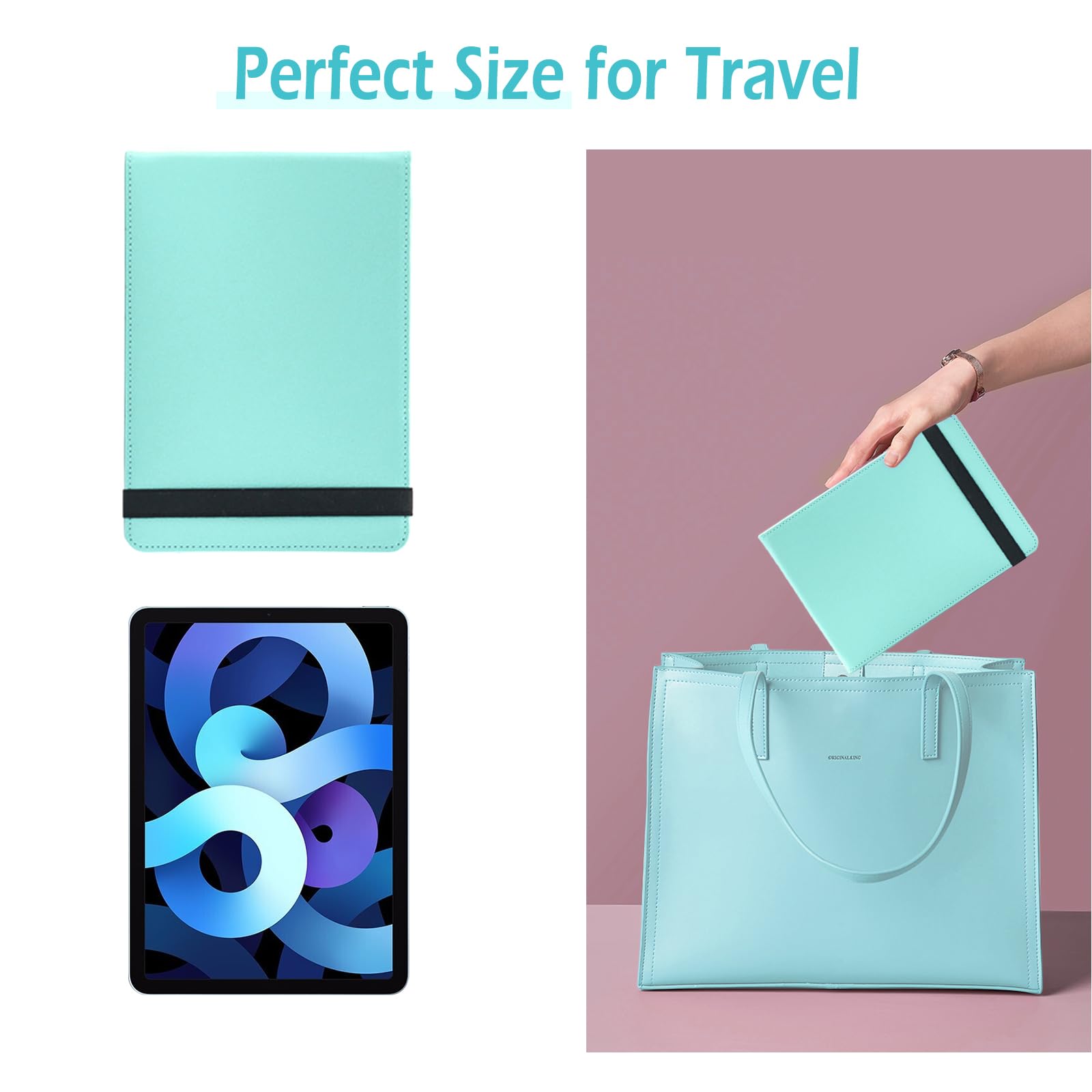 LED Travel Makeup Mirror with 3 Lighting Modes - Rechargeable Folding Vanity Mirror with Touch Screen & Dimmable Lights | Portable PU Leather Compact Mirror for Home, Travel & Professional Makeup Application | Perfect for Hotels, Airbnb, Dorm Rooms & Beauty On-The-Go