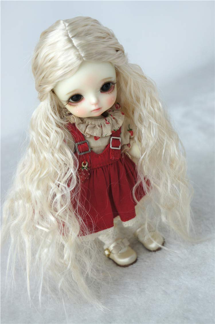 5-6inch Curly Princess BJD Wig - Blonde Synthetic Mohair for 1/8 Lati Dolls | Party & Cosplay
