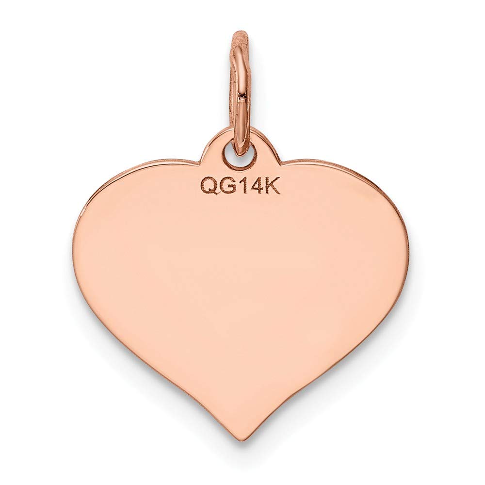 14K Rose Gold Heart Disc Charm Pendant - Elegant Jewelry for Necklace, Bracelet & Gift - Perfect for Valentine's Day, Anniversary & Special Occasions