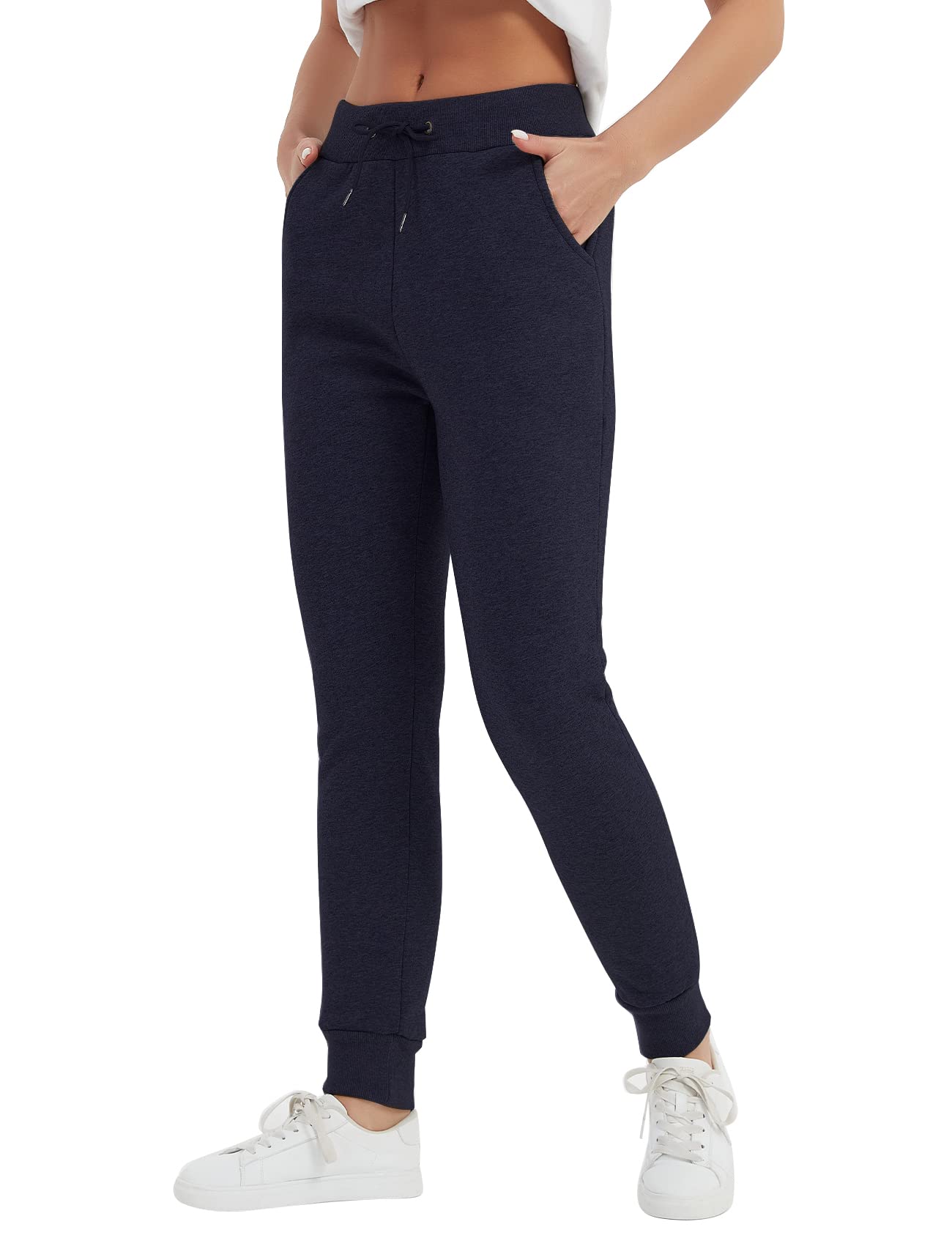 PEHMEA Women's Sherpa Lined Sweatpants - Winter Fleece Joggers with Elastic Waistband, Warm Athletic Lounge Pants for Running, Yoga & Cold Weather Outfits