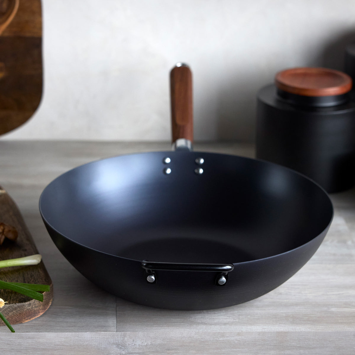 Premium Kyoto Carbon Steel 14-Inch Wok Pan - Professional Restaurant-Grade Black Wok for Stir-Frying, Deep Frying & Asian Cooking - Perfect for Home Chefs & Commercial Kitchens
