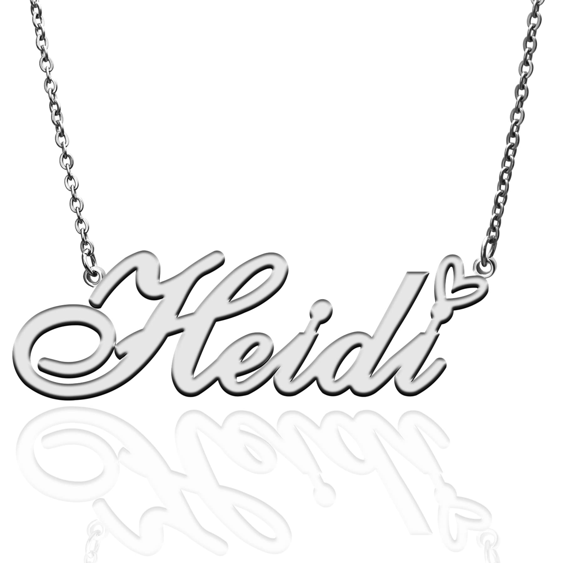 Personalized Name Necklace for Women - Custom Heart Pendant with Gold Plating - Unique Gift for Her, Mom, Daughter & Friends - Perfect for Christmas, Birthday & Special Occasions - Elegant Jewelry for Everyday Wear & Date Nights