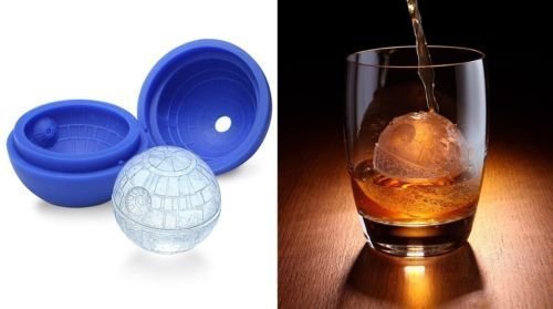 2 Pack Star Wars Ice Cube Ball Molds with Silicone Funnel - Perfect for Cocktails, Themed Parties & Holiday Drinks - BPA-Free Silicone Tray for DIY Ice Spheres