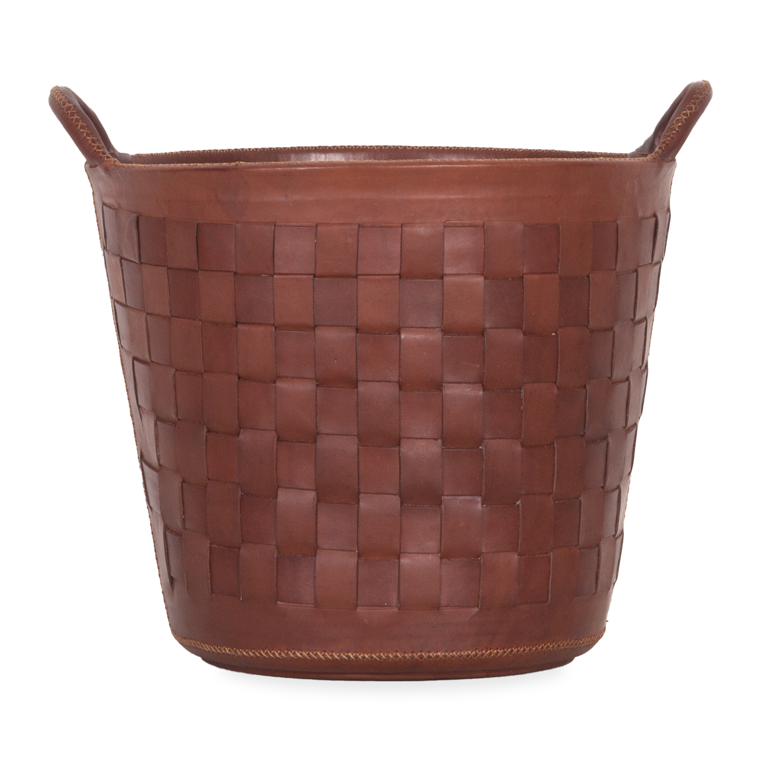 Handwoven Leather Storage Basket - Natural Braided Design for Home Decor, Organizing Blankets, Toys & More | Perfect for Living Room, Bedroom & Nursery