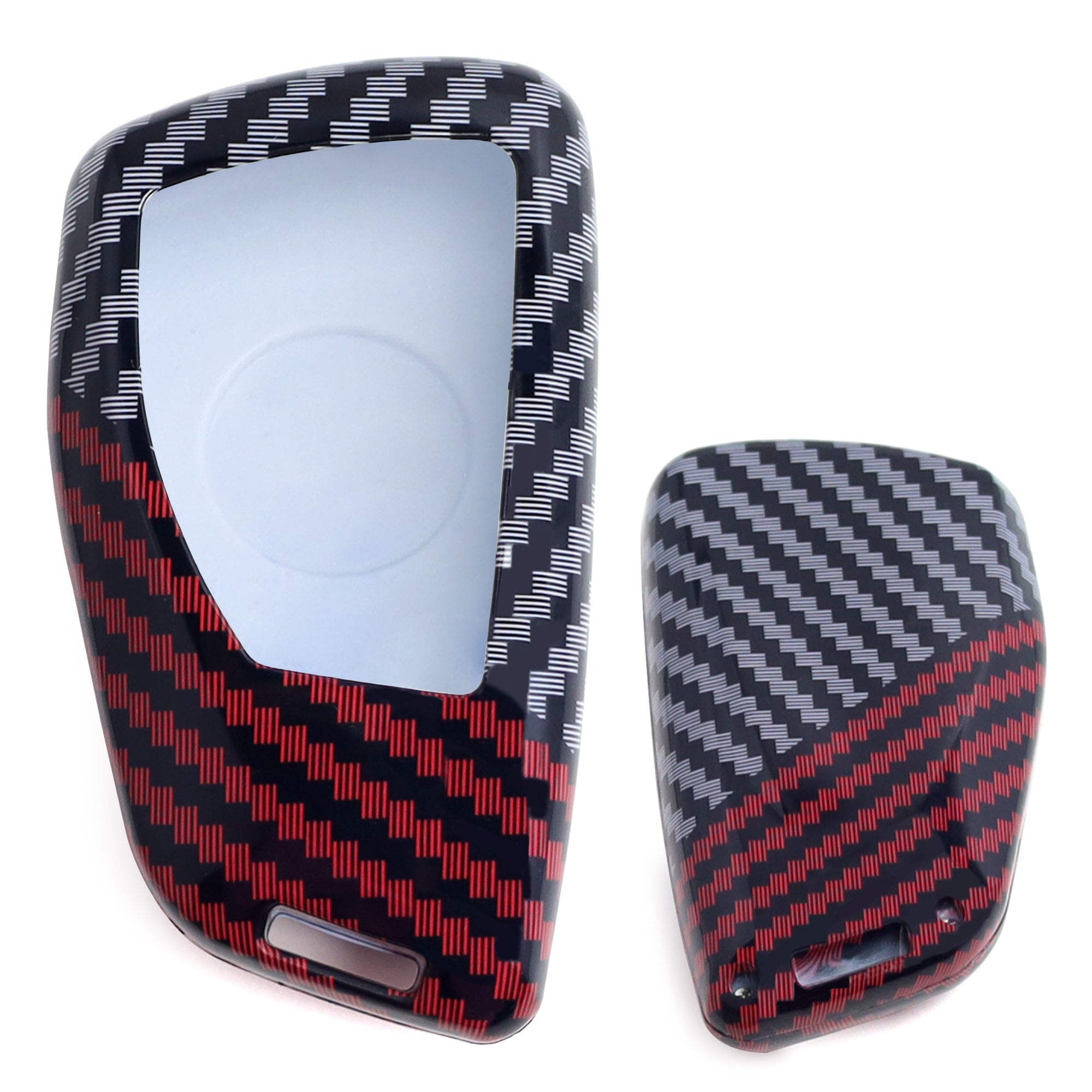Black & Red Carbon Fiber Key Fob Cover Case for 2021+ Chevy Suburban/Tahoe/Yukon - Durable Protection & Stylish Design for Car Keys (Perfect for Daily Use, Travel & Gift)